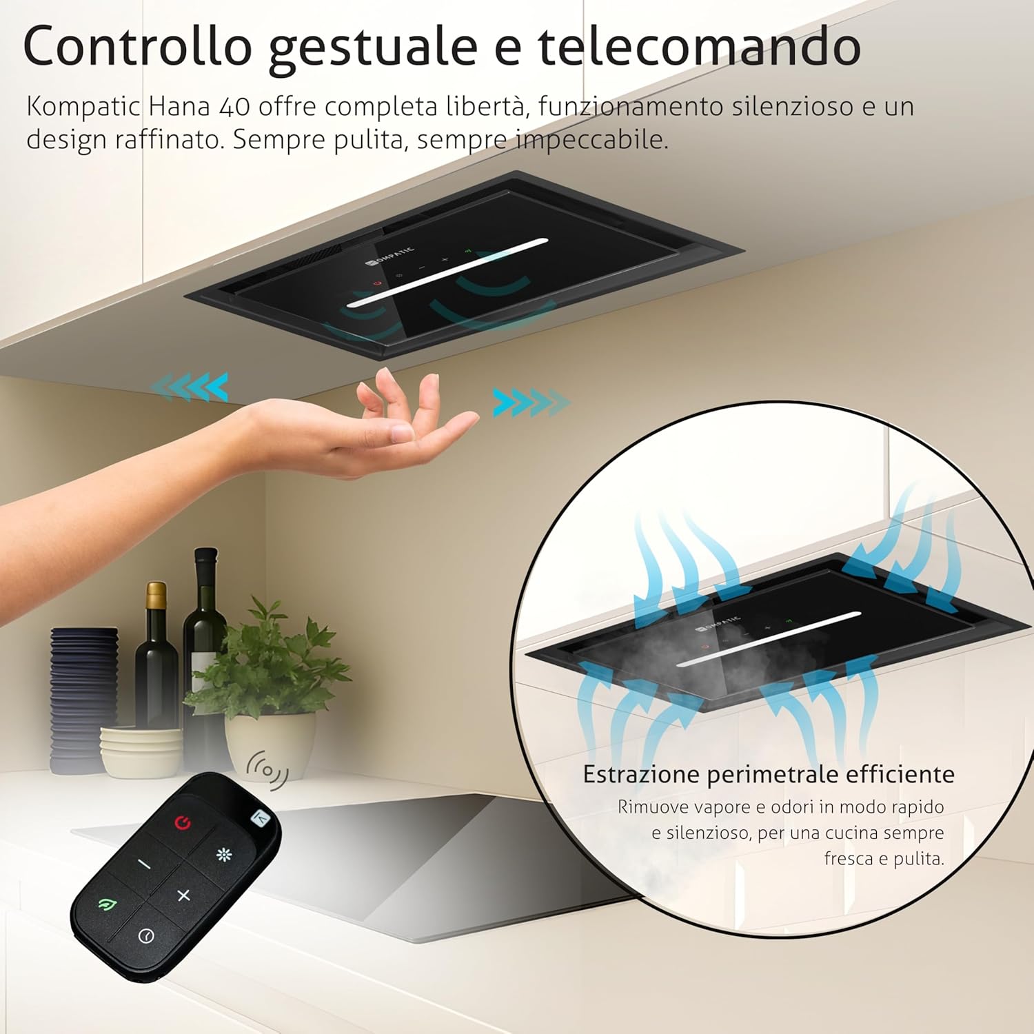 Kompatic HANA 40 KPHN40BIB - Cappa Aspirante 40 cm, Classe A++ - immagine 3
