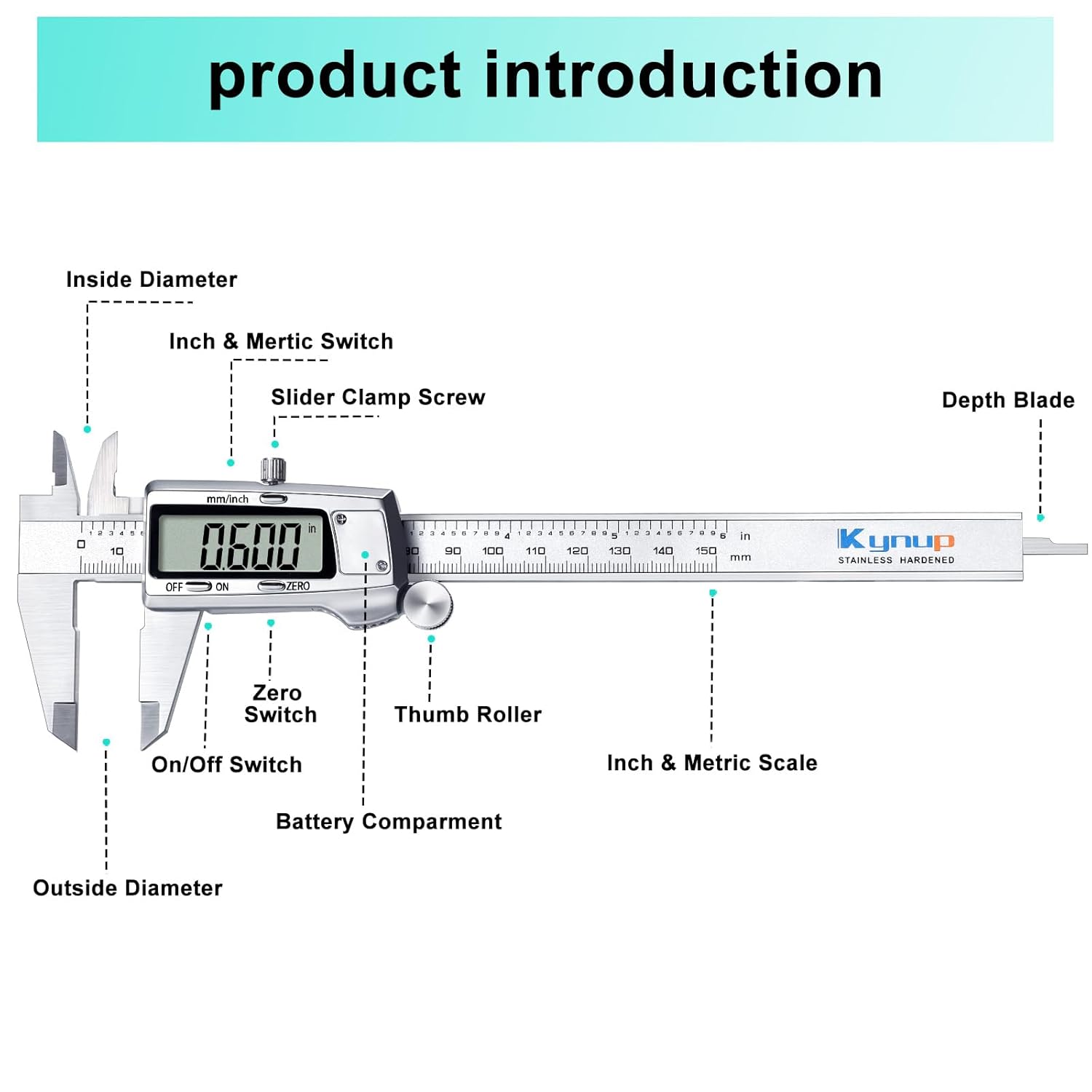 Kynup Calibro Digitale Professionale 150mm / 6" - immagine 5