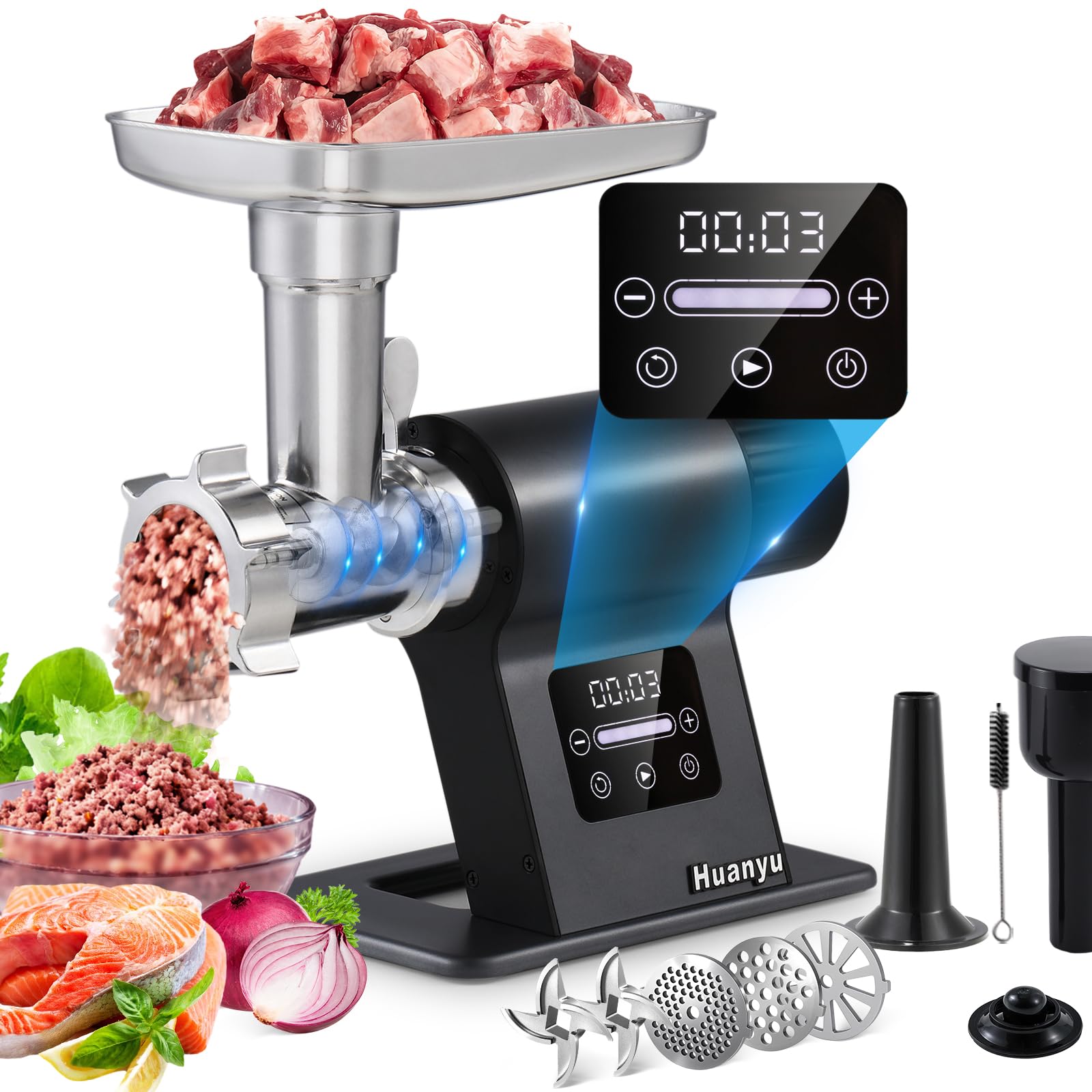 Huanyu Tritacarne Elettrico 2000W Touchscreen