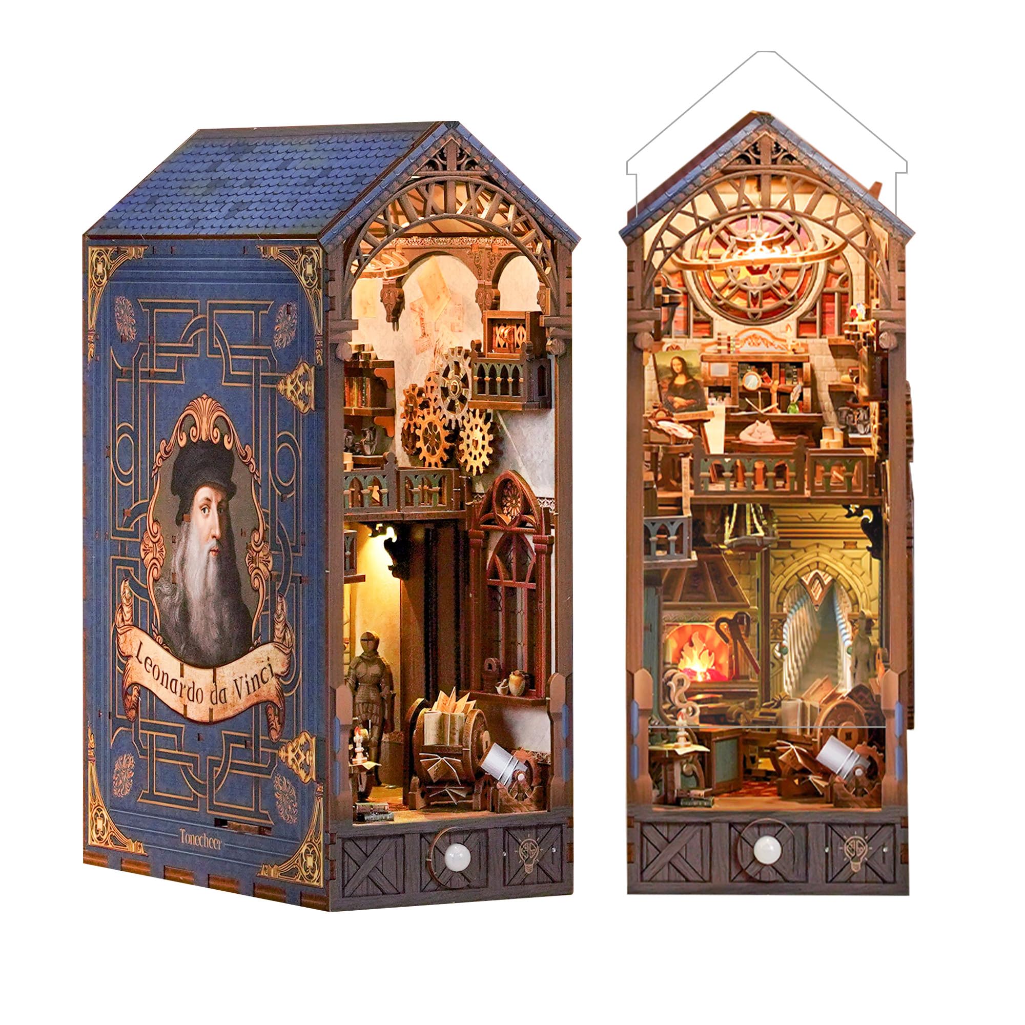 Tonecheer Kit Fai da Te Book Nook Leonardo da Vinci