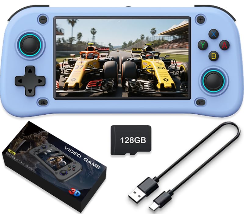 Console da Gioco Portatile 128GB con 20.000 Giochi, Blu