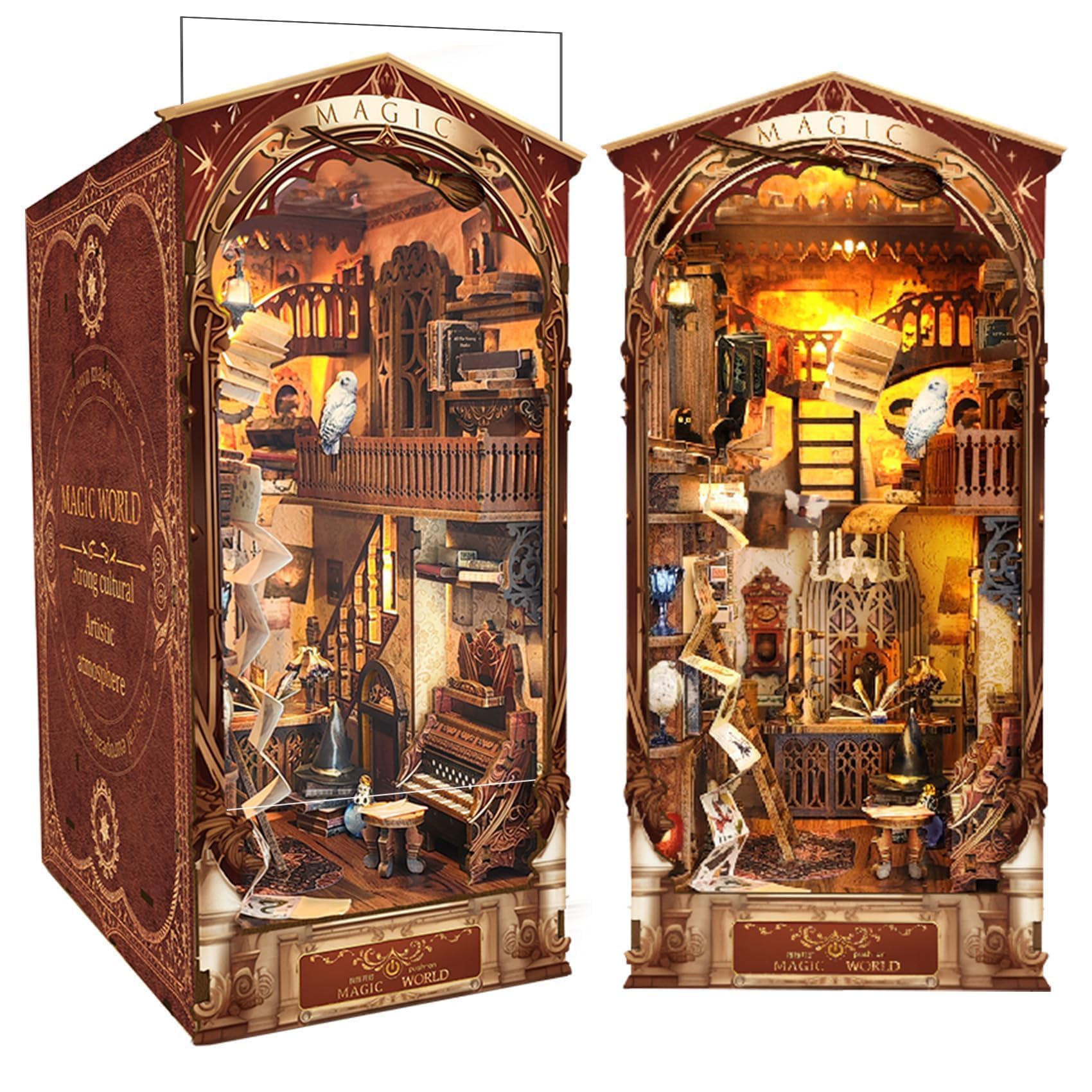 CRIOLPO DIY Book Nook Model Kit con Luce LED