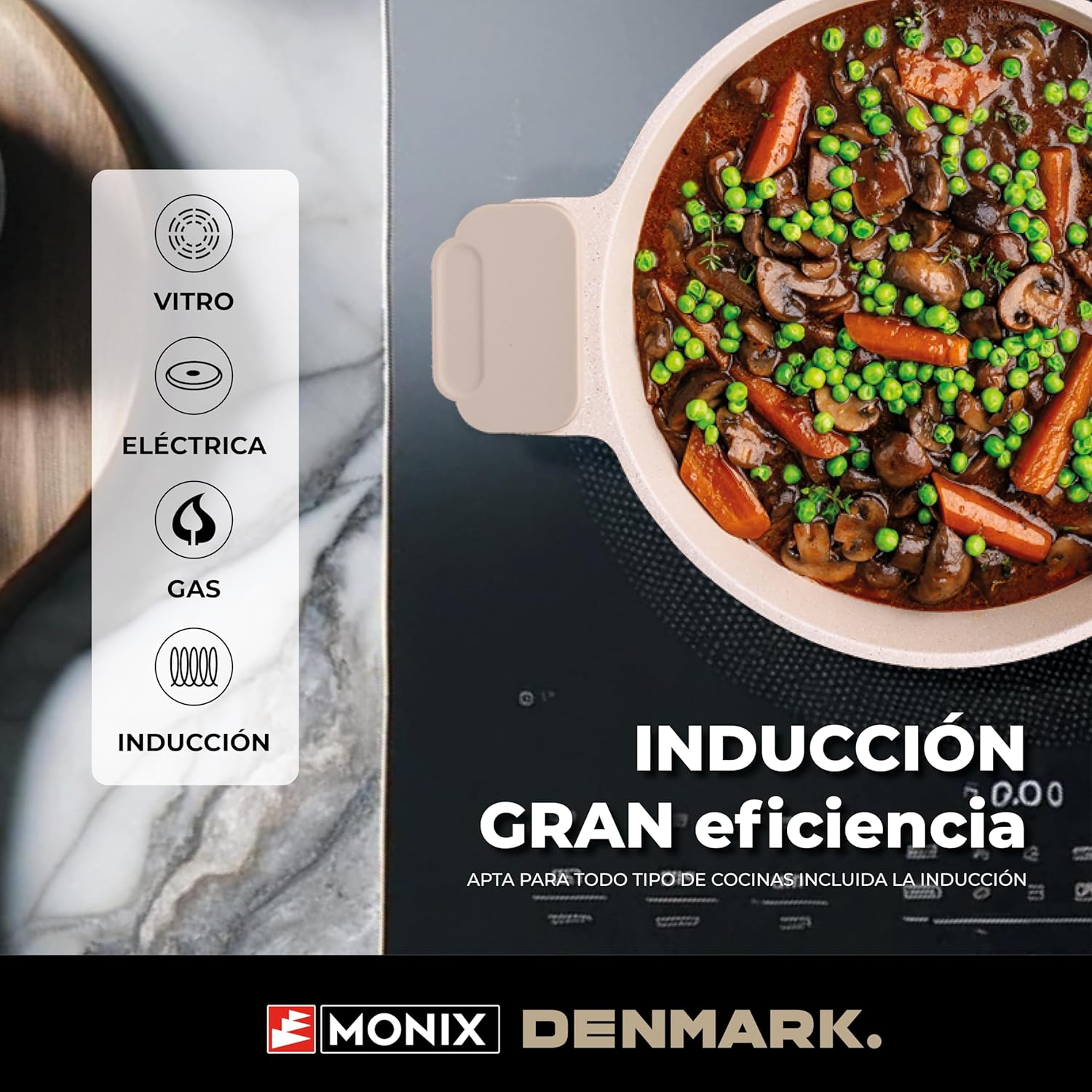 Monix Denmark - Batteria Cucina 10 Pezzi, Alluminio - immagine 6
