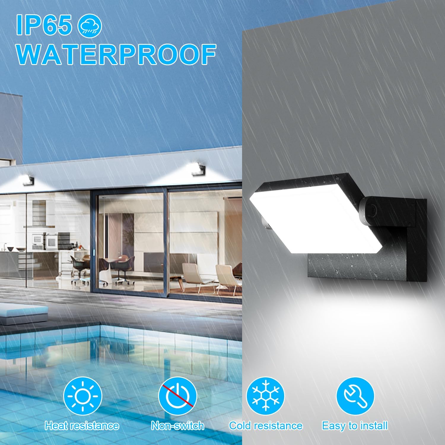 Ledmo Applique da Parete Esterno/Interno 60W, Nera - immagine 2