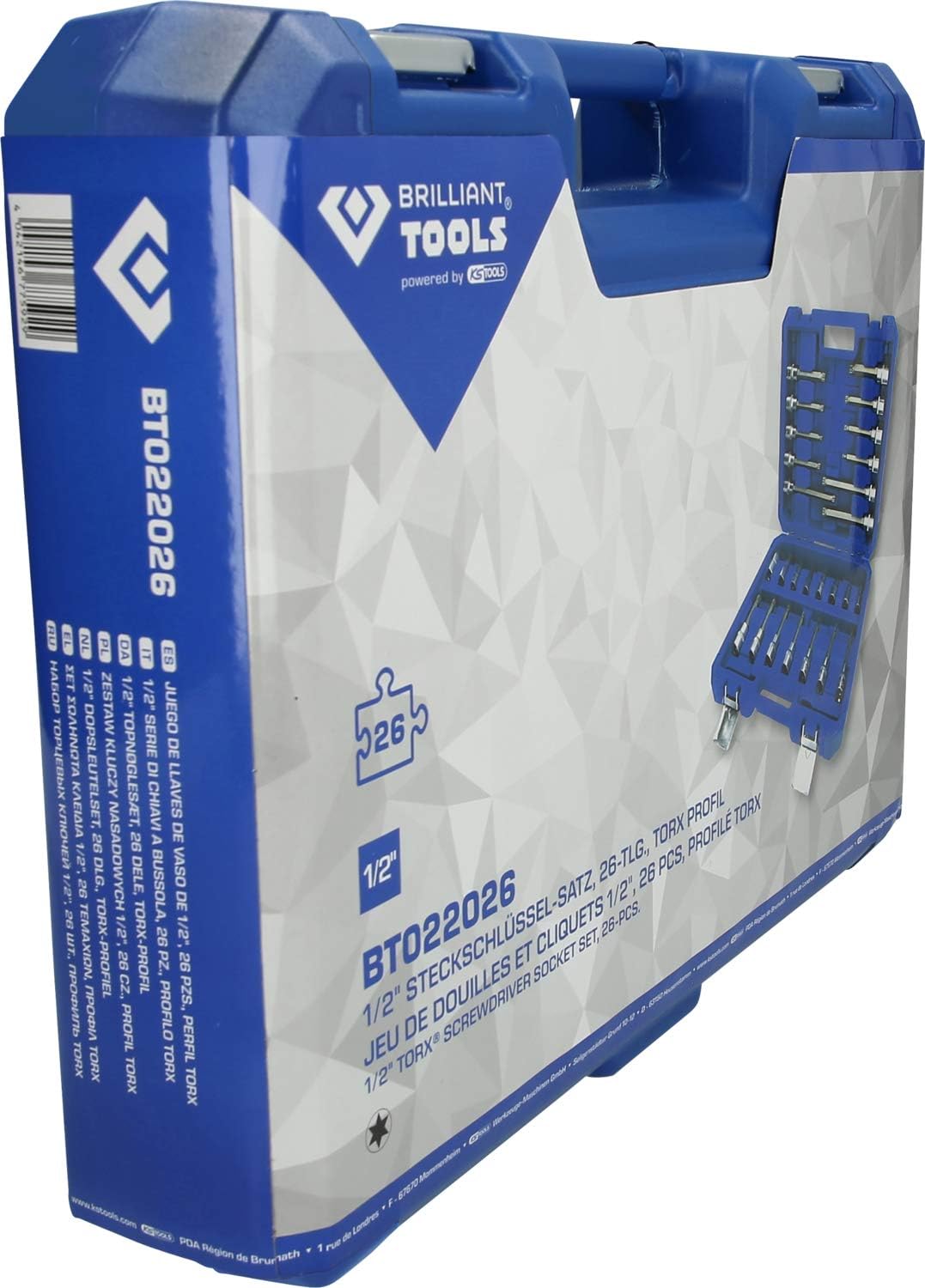Brilliant Tools BT022026 - Serie Chiavi a Bussola 1/2", 26 pz - immagine 10