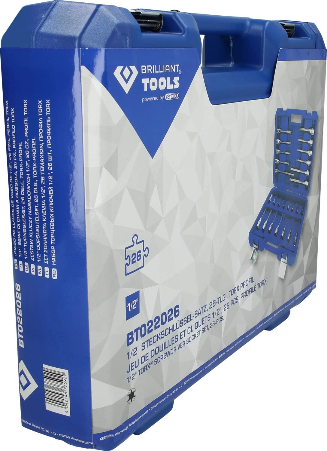 Brilliant Tools BT022026 - Serie Chiavi a Bussola 1/2", 26 pz - immagine 8