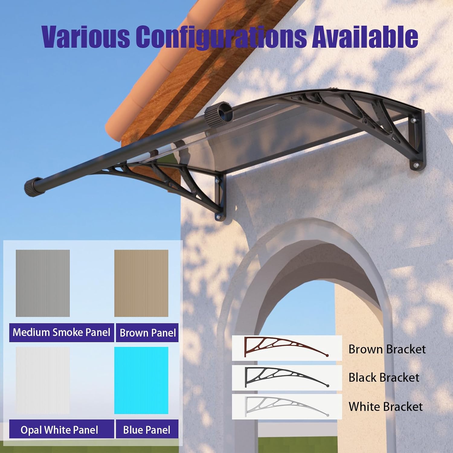 Pensilina da Esterno 80x150 cm in Policarbonato - immagine 5