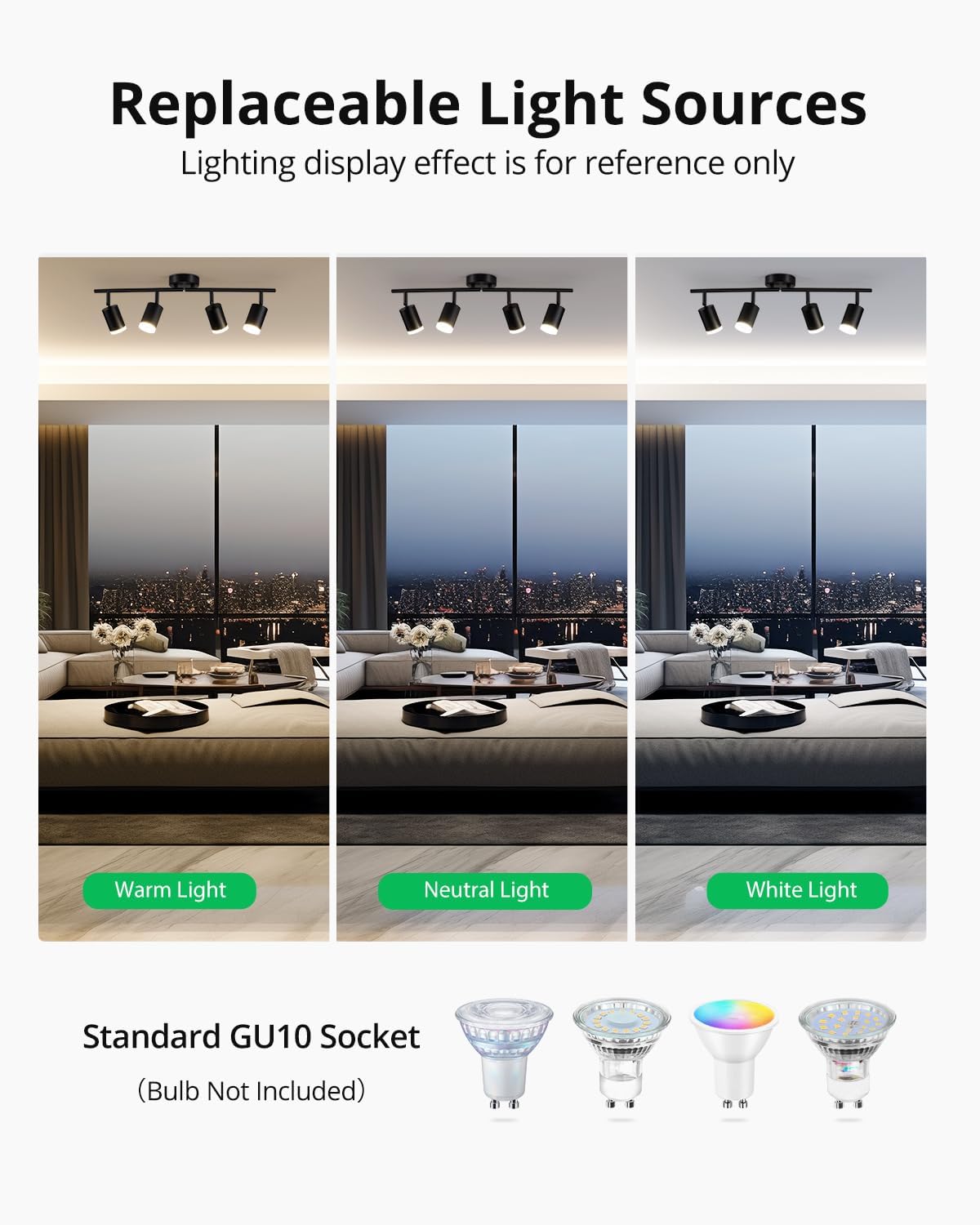 Bojim Faretti LED Soffitto Orientabili Binario 4 Luci, Nero - immagine 5