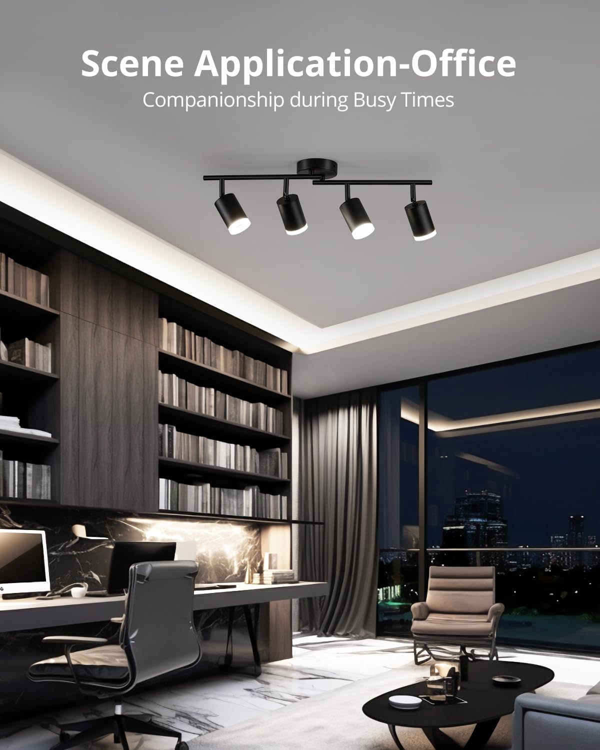 Bojim Faretti LED Soffitto Orientabili Binario 4 Luci, Nero - immagine 6