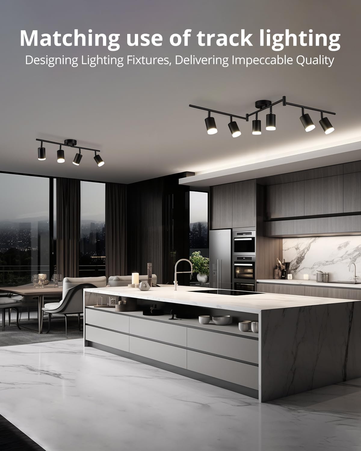 Bojim Faretti LED Soffitto Orientabili Binario 4 Luci, Nero - immagine 7