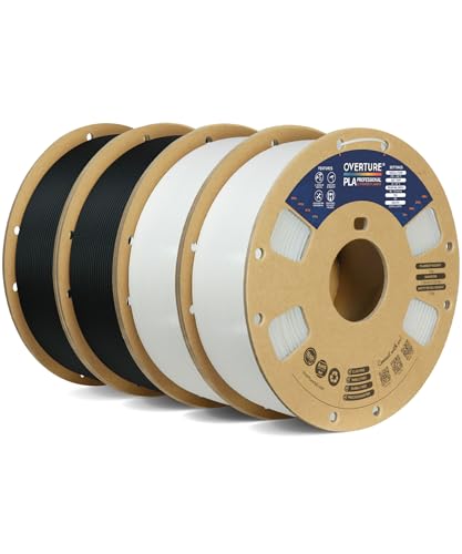 Overture PLA+ Filamento 1.75mm Nero e Bianco 4kg