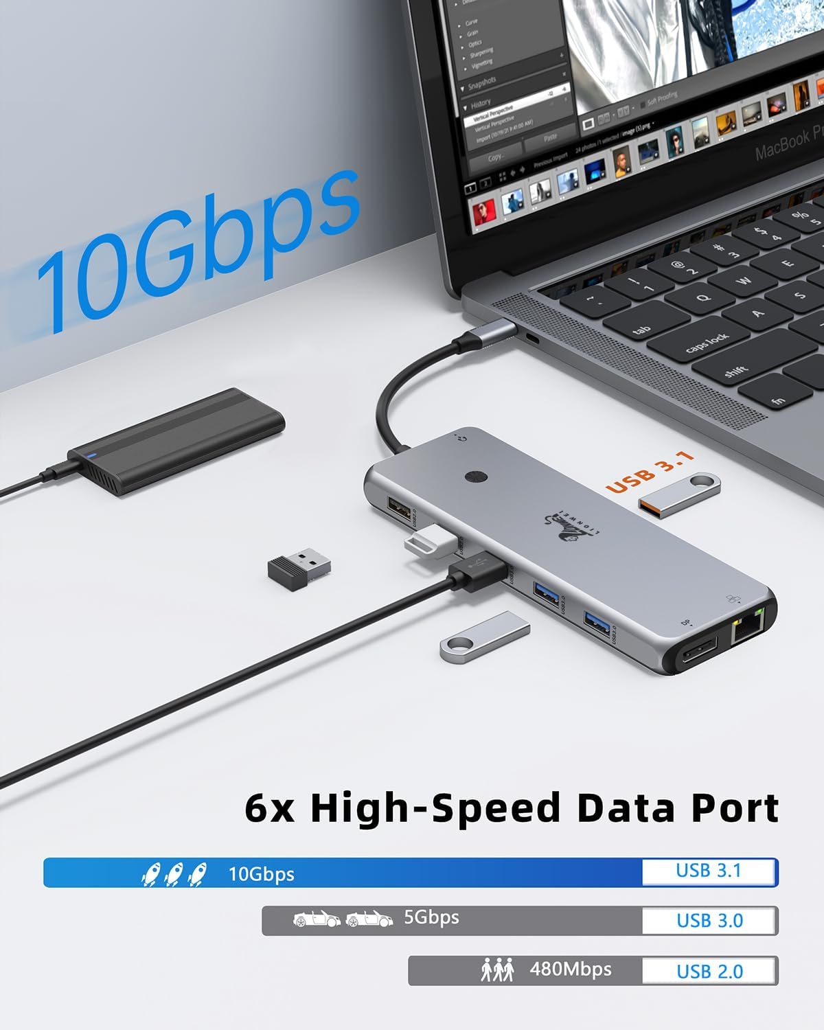 Docking Station USB-C Triple Display 13 in 1 10G - immagine 6