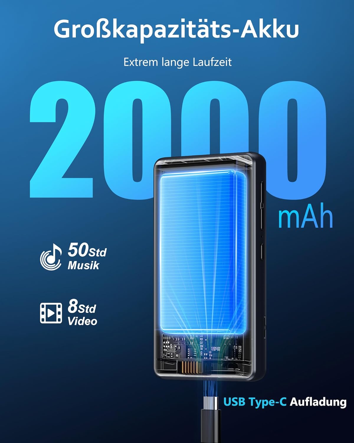 Lettore MP3 80GB con Wi-Fi e Bluetooth, Nero - immagine 7