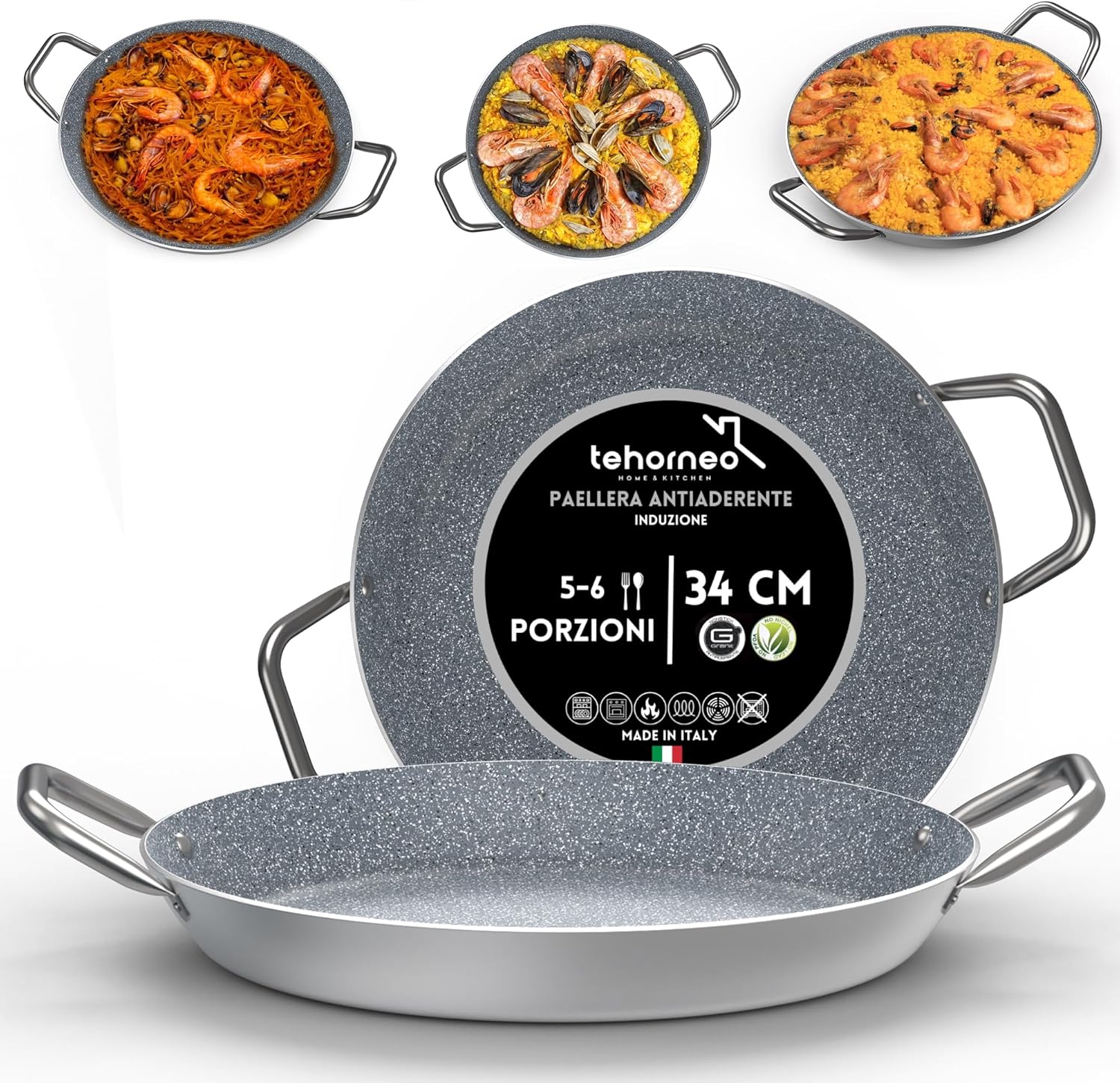 Padella per Paella 34 cm in Alluminio Antiaderente - immagine 1