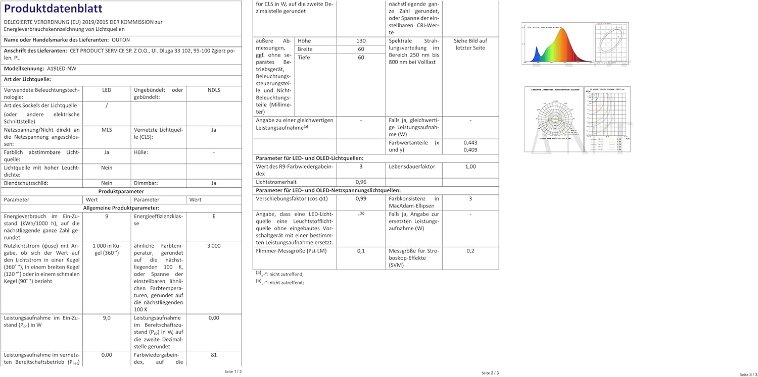 OUTON Lampada da Terra Treppiede con Telecomando, Marrone - immagine 8