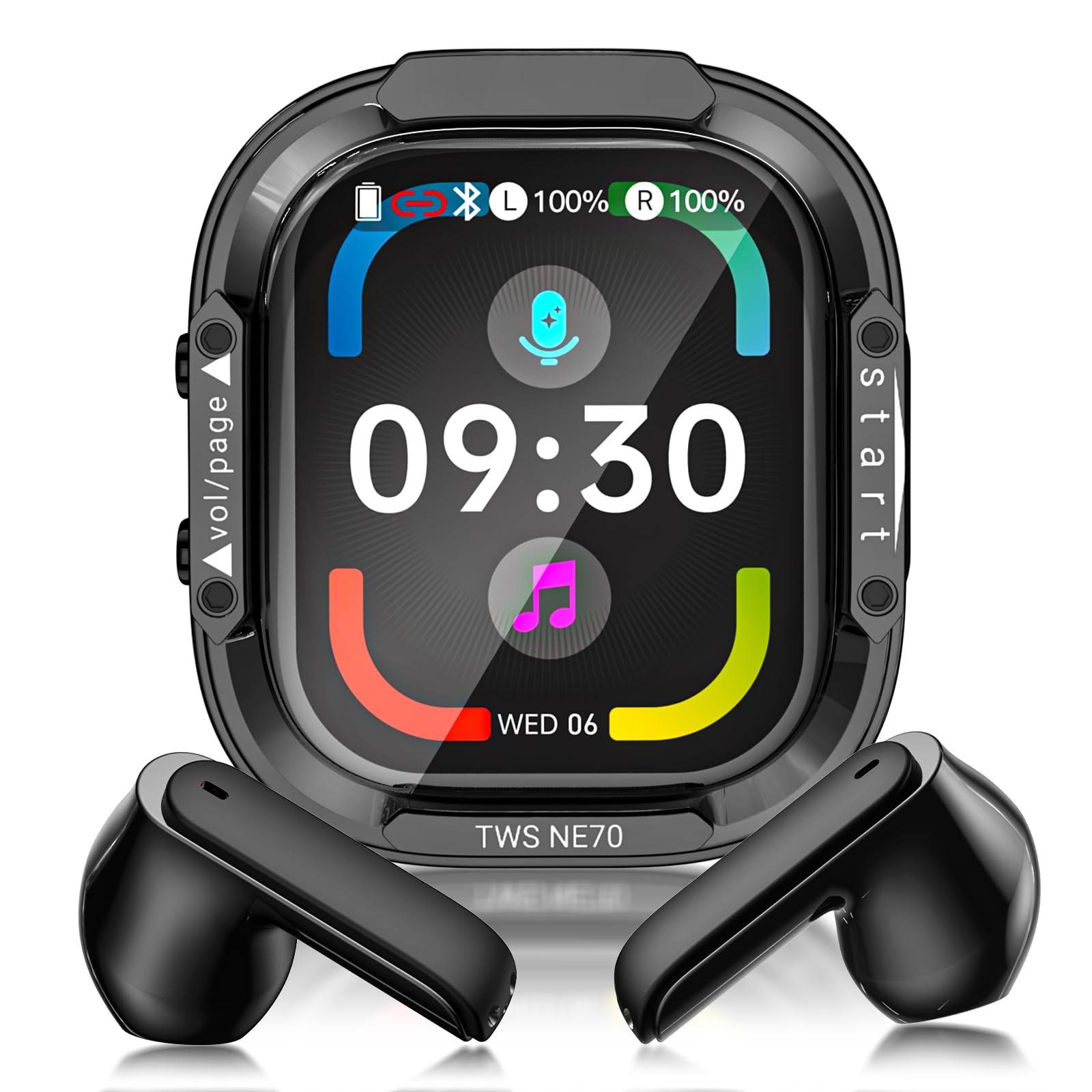 Cuffie Traduzione Simultanea con Schermo LCD, 150 Lingue/9 Modalità di Traduzione, Auricolari Traduttore Simultaneo Bluetooth 6.0, 60H Cuffie Traduttore Istantaneo con APP per Viaggi/Studio/Business