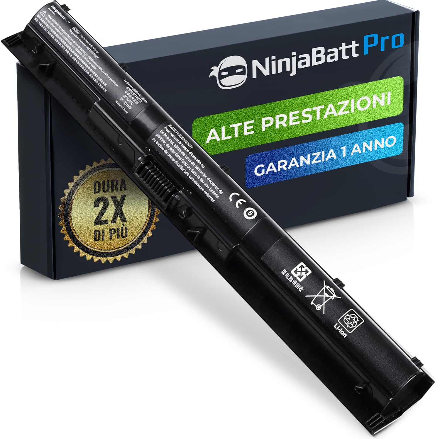 Ninjabatt Batteria Pro per HP K104 / KI04