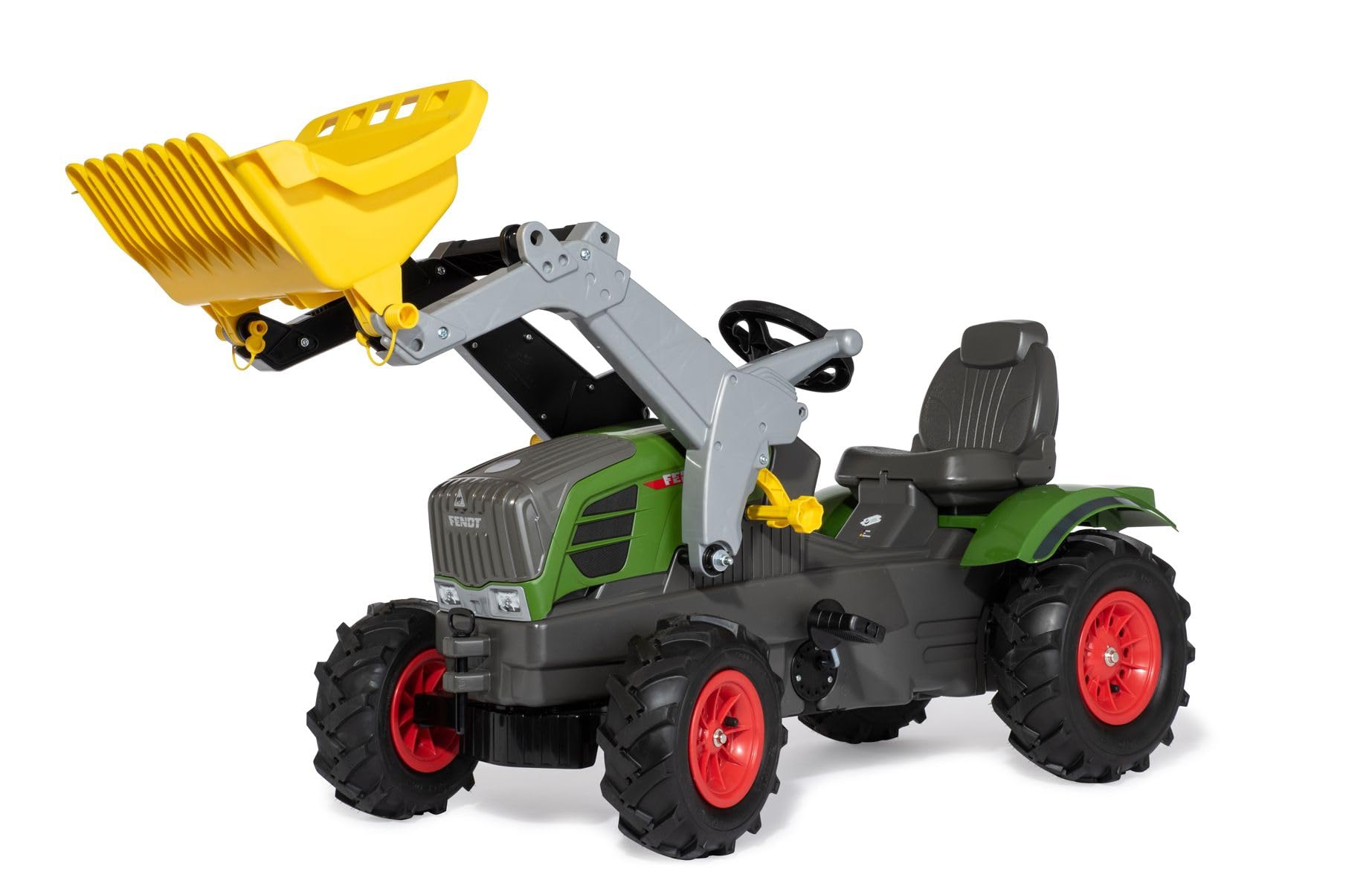 Rolly Toys 611089 - Trattore a Pedali Farmtrac Fendt 211 Vario, con Ruspa e Ruote Gonfiabili
