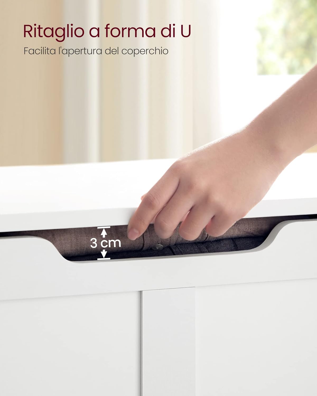 Vasagle Cassapanca Portaoggetti con 2 Cerniere Sicurezza - immagine 8