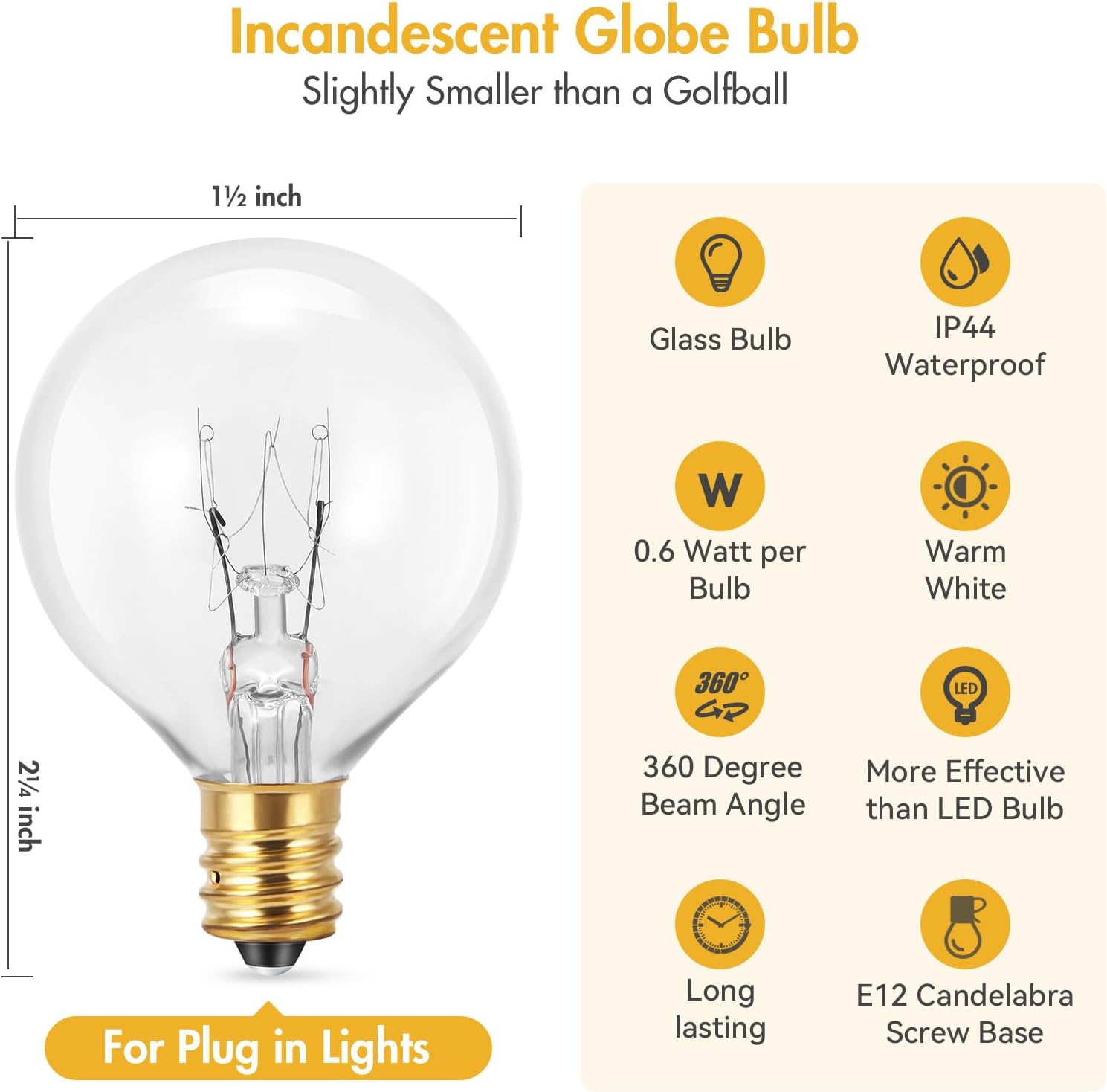 Lampadine Ricambio G40 LED Luce Calda, 7 Watt - immagine 2