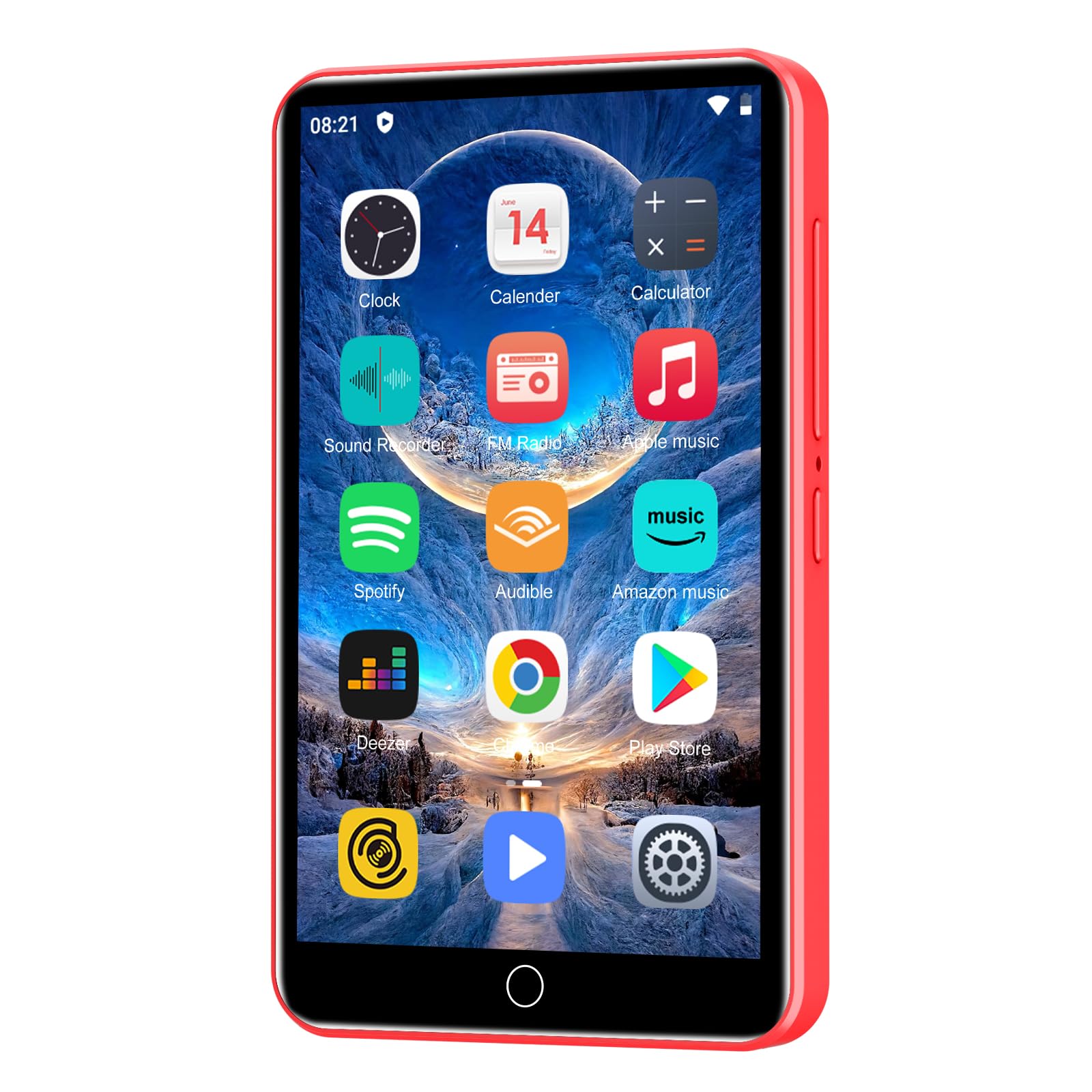 Zaqe Lettore MP3 80GB con Spotify e Bluetooth, Rosso