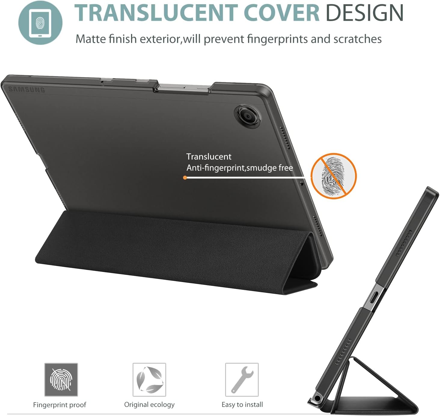 Procase Smart Cover per Galaxy Tab A8 10.5" 2021, Nero - immagine 4