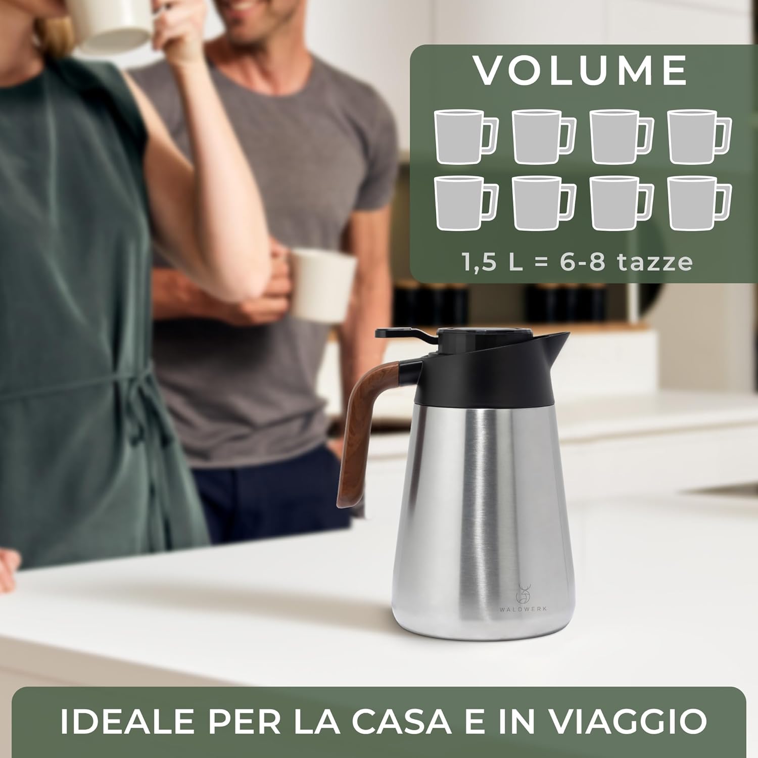 Waldwerk Caraffa Termica 1.5L in Acciaio Inox - immagine 2