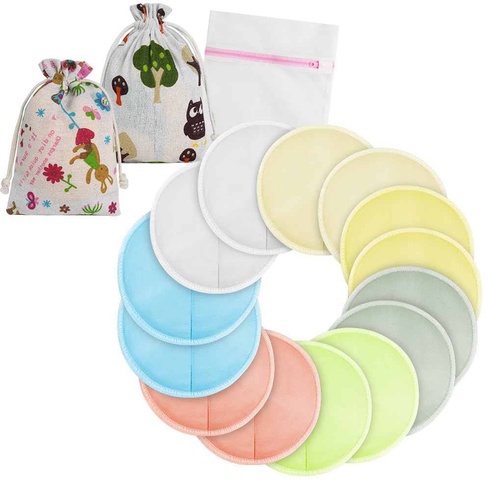 14 Coppette Assorbilatte lavabili, in Bambù Biologico, Riutilizzabili, Altamente Assorbenti, per Allattamento, per Mamme Che Allattano (a forma di ciotola)