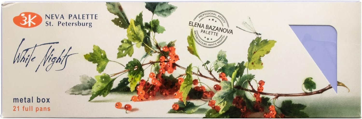 White Nights - Scatola Acquerelli Russi "Bazanova" 21 vasi