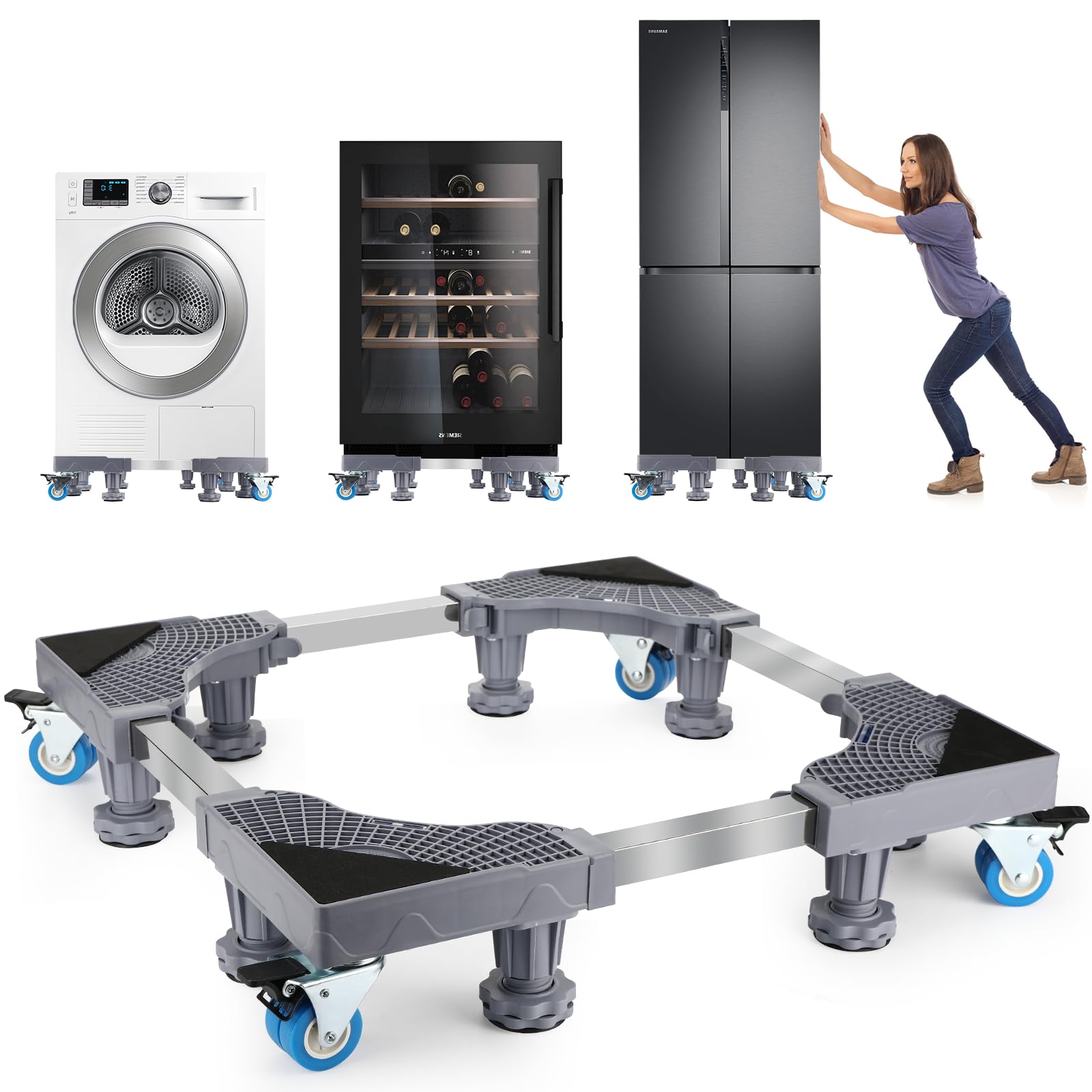 Sprifityy Base per Lavatrice Regolabile 42-65 cm