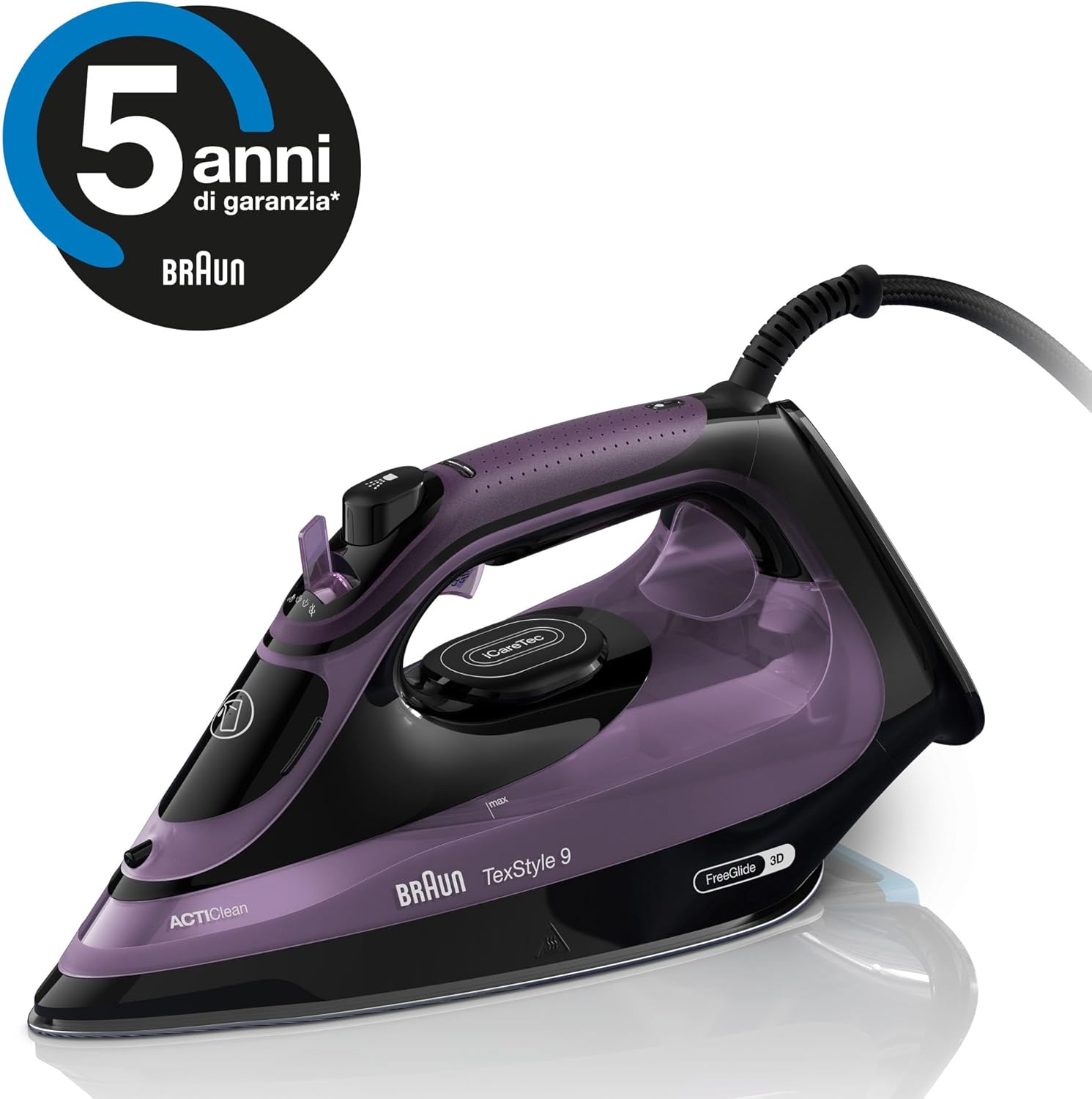 Braun Texstyle9 SI9661VI Ferro da Stiro a Vapore, Viola - immagine 2