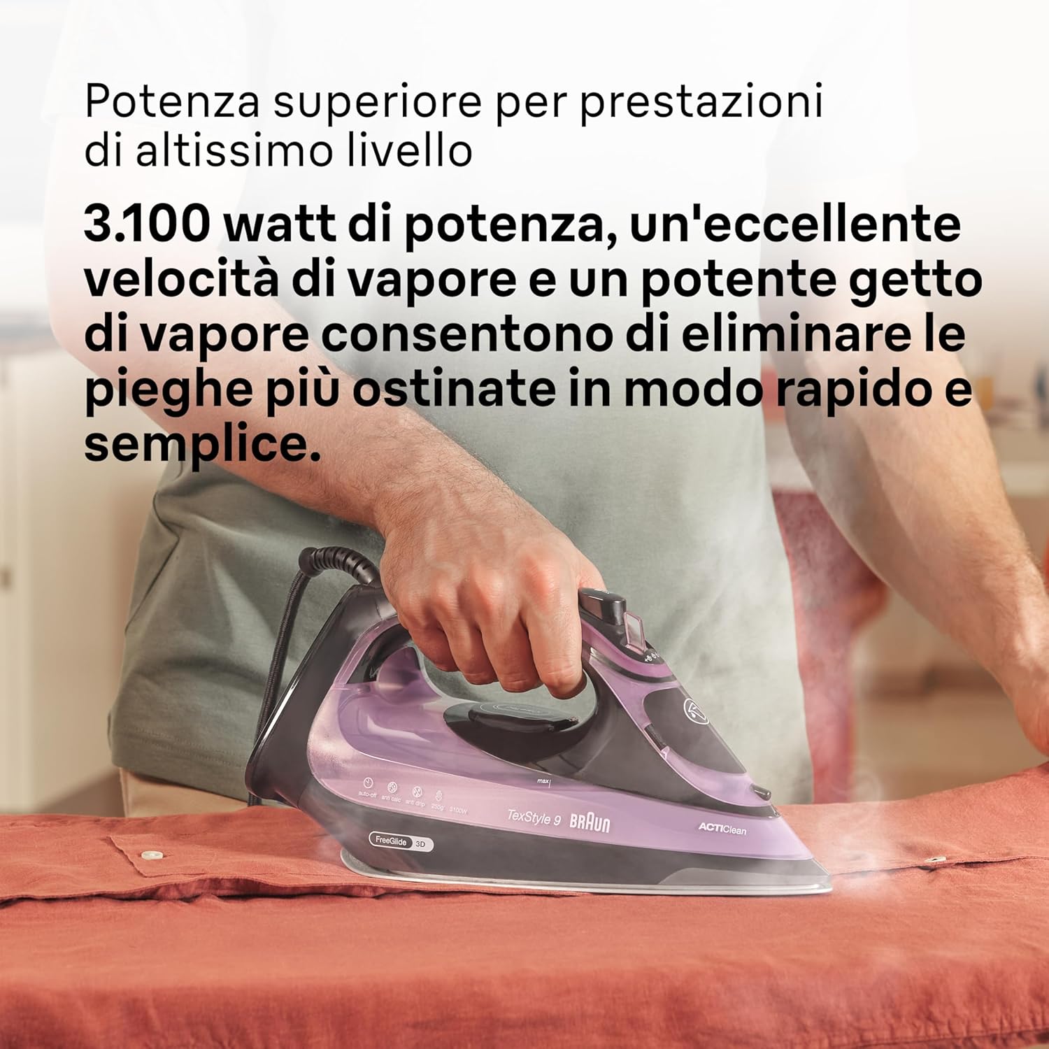 Braun Texstyle9 SI9661VI Ferro da Stiro a Vapore, Viola - immagine 6