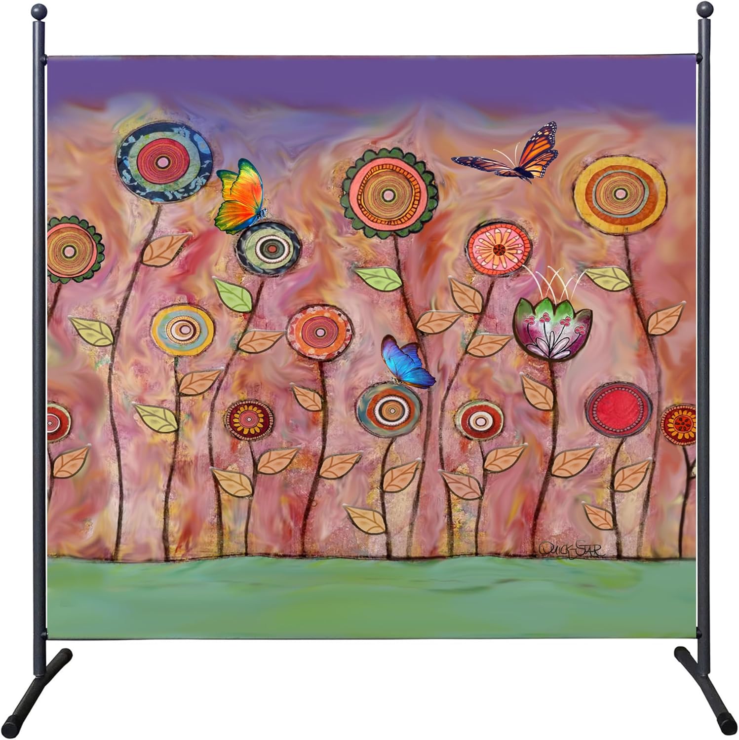 Quick Star Paravent 180x180 cm Retro Flowers
