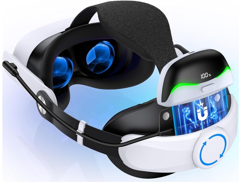 Batteria da 10000 mAh Headstrap, hot-swap, compatibile con Meta Quest 3/3S/2