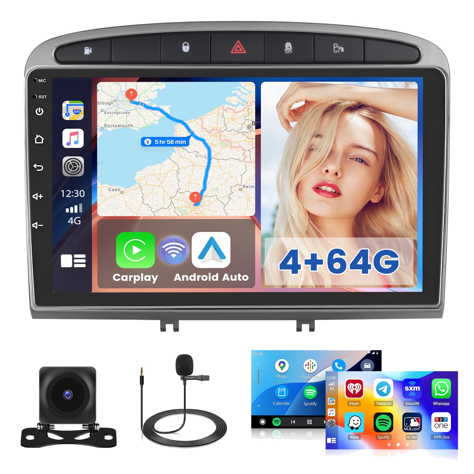 Hikity Autoradio Android per Peugeot 308/408 (2007-2015)