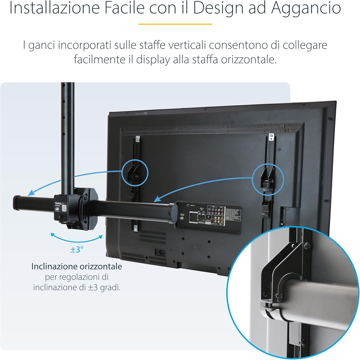 Startech.com Supporto da soffitto per TV schermo piatto - immagine 7