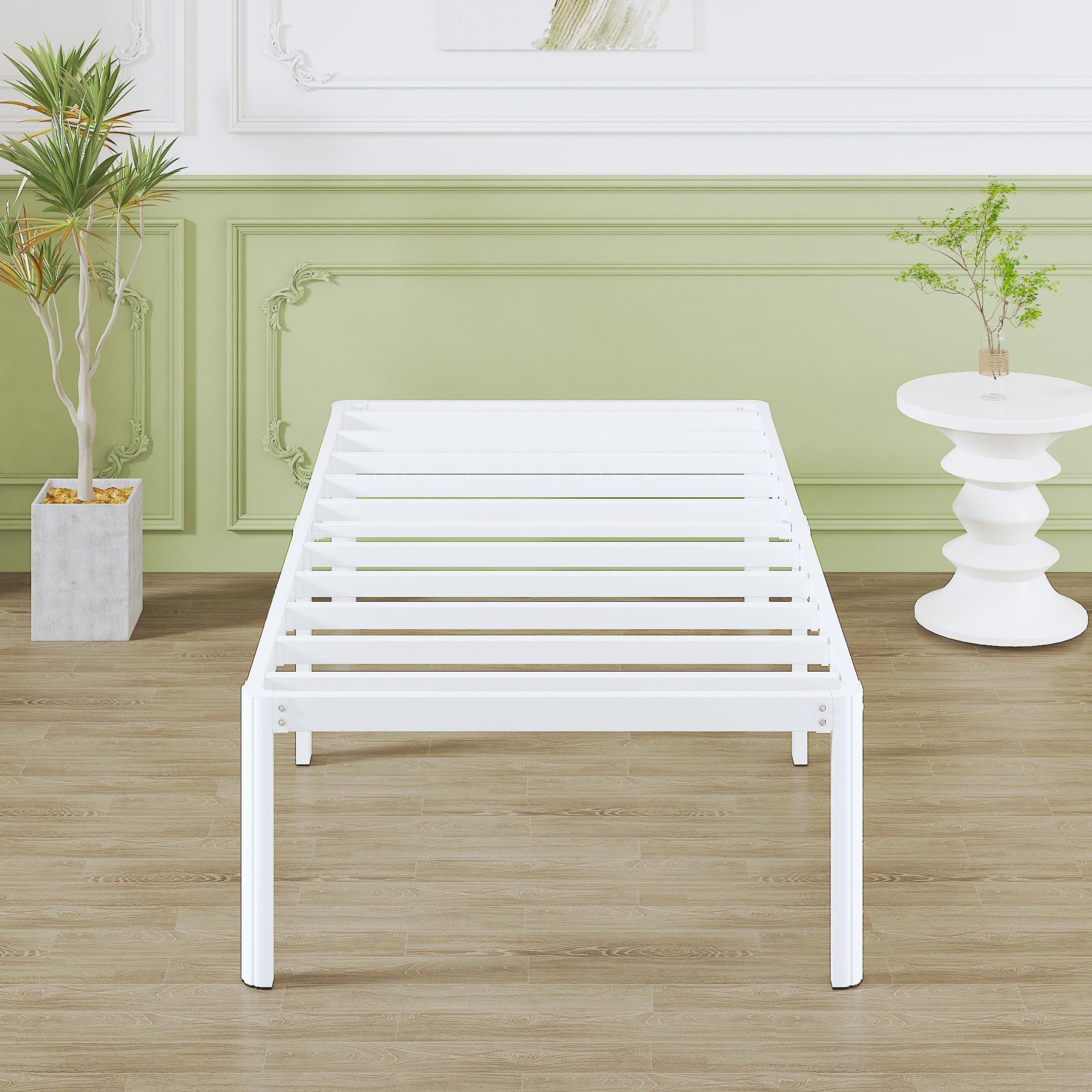 Struttura Letto Singolo 80x190 cm ad Angolo Curvo, Bianco