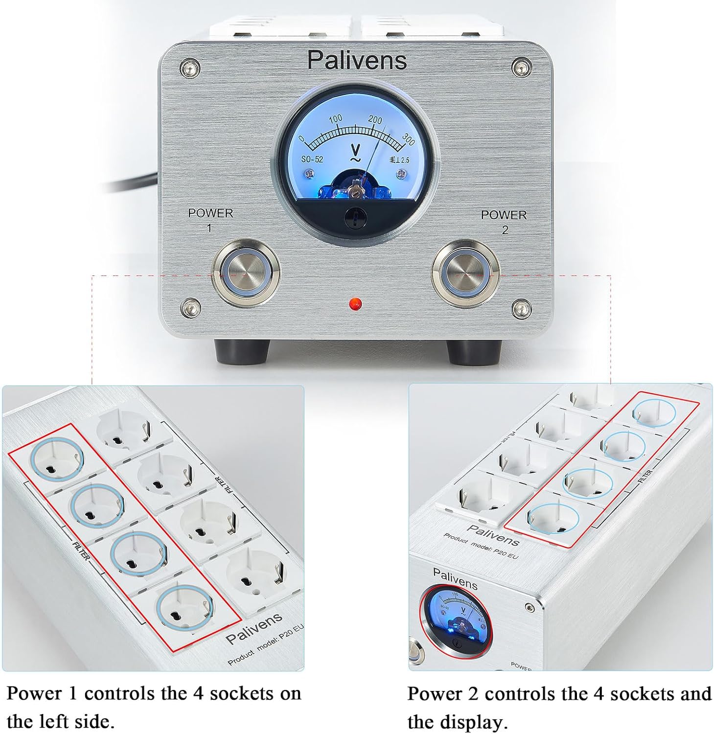 Pailvens Multipla HiFi con Filtro di Rete 8 Prese - immagine 3