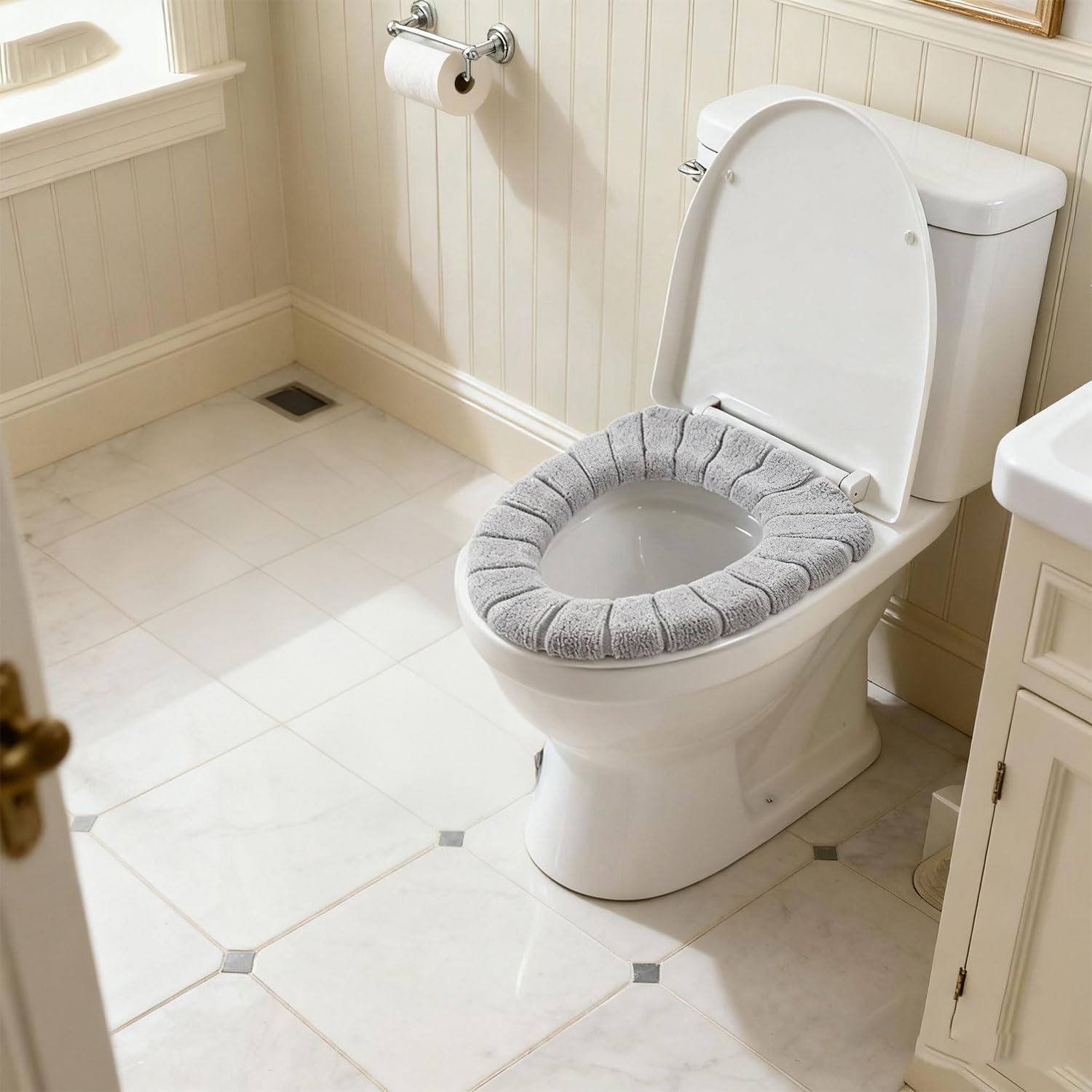 Coprisedile WC Spesso, Caldo e Morbido, 3 Pezzi - immagine 2