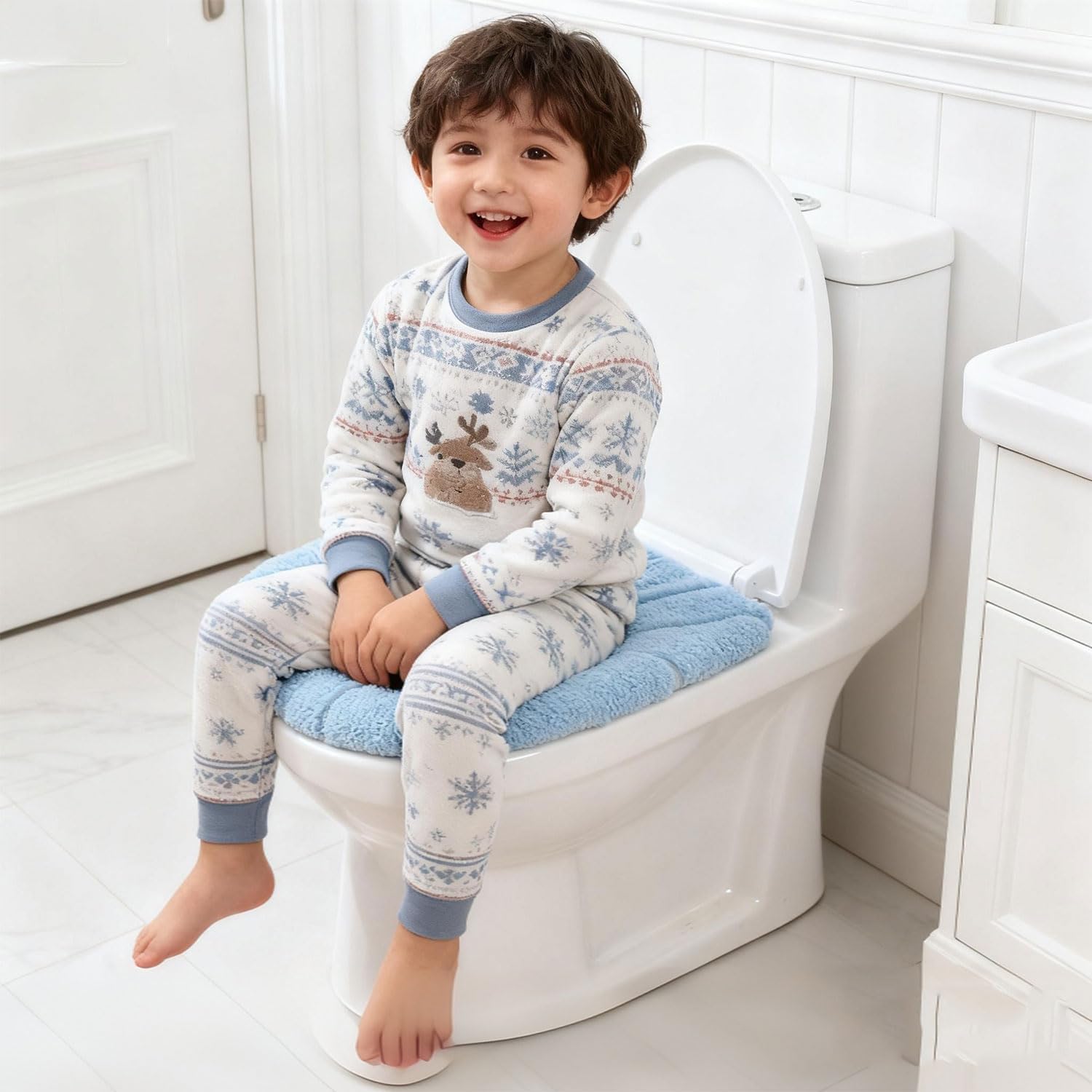 Coprisedile WC Spesso, Caldo e Morbido, 3 Pezzi - immagine 7