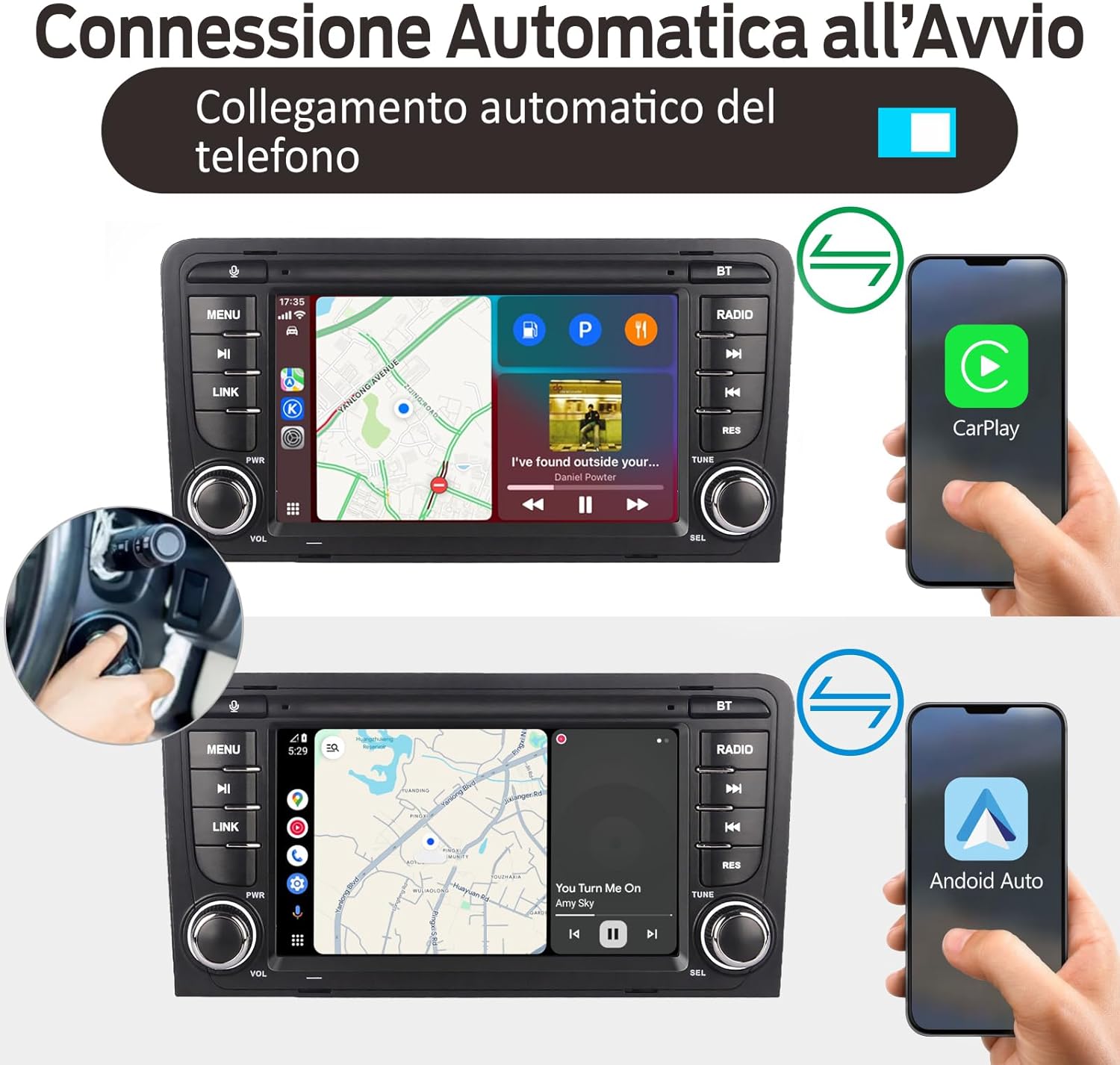 Autoradio Linux per Audi A3 S3 RS3 8P 2003-2012 - immagine 3