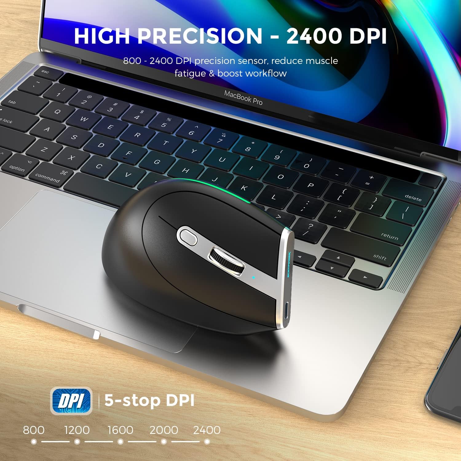 Echtpower Mouse Verticale Ergonomico Tri-Modalità - immagine 4