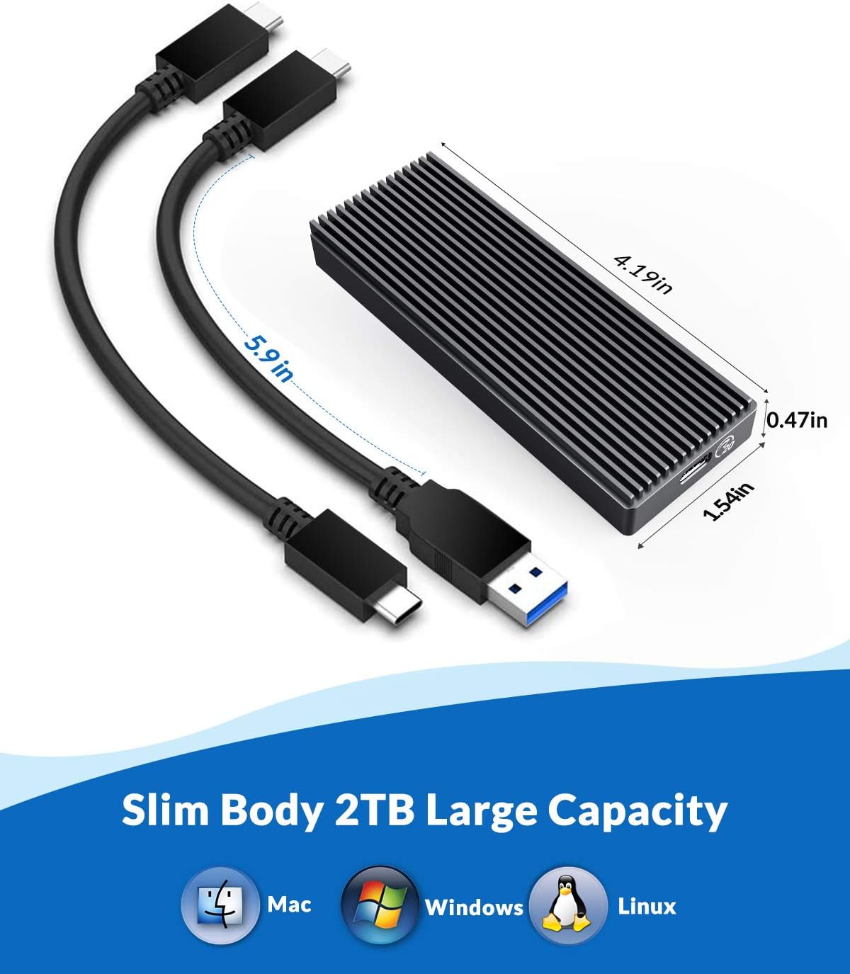 Orico Case SSD M.2 NVME 20Gbps USB3.2 Gen2x2 - immagine 6