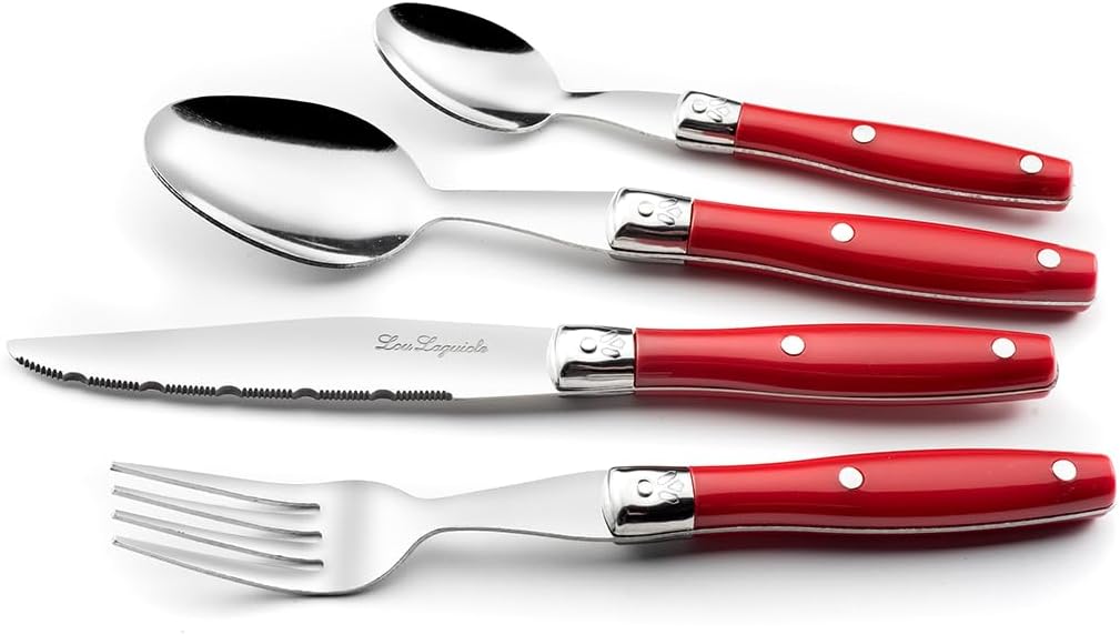 Amefa Comptoir Servizio Posate 24 Pezzi, Manico Rosso - immagine 6