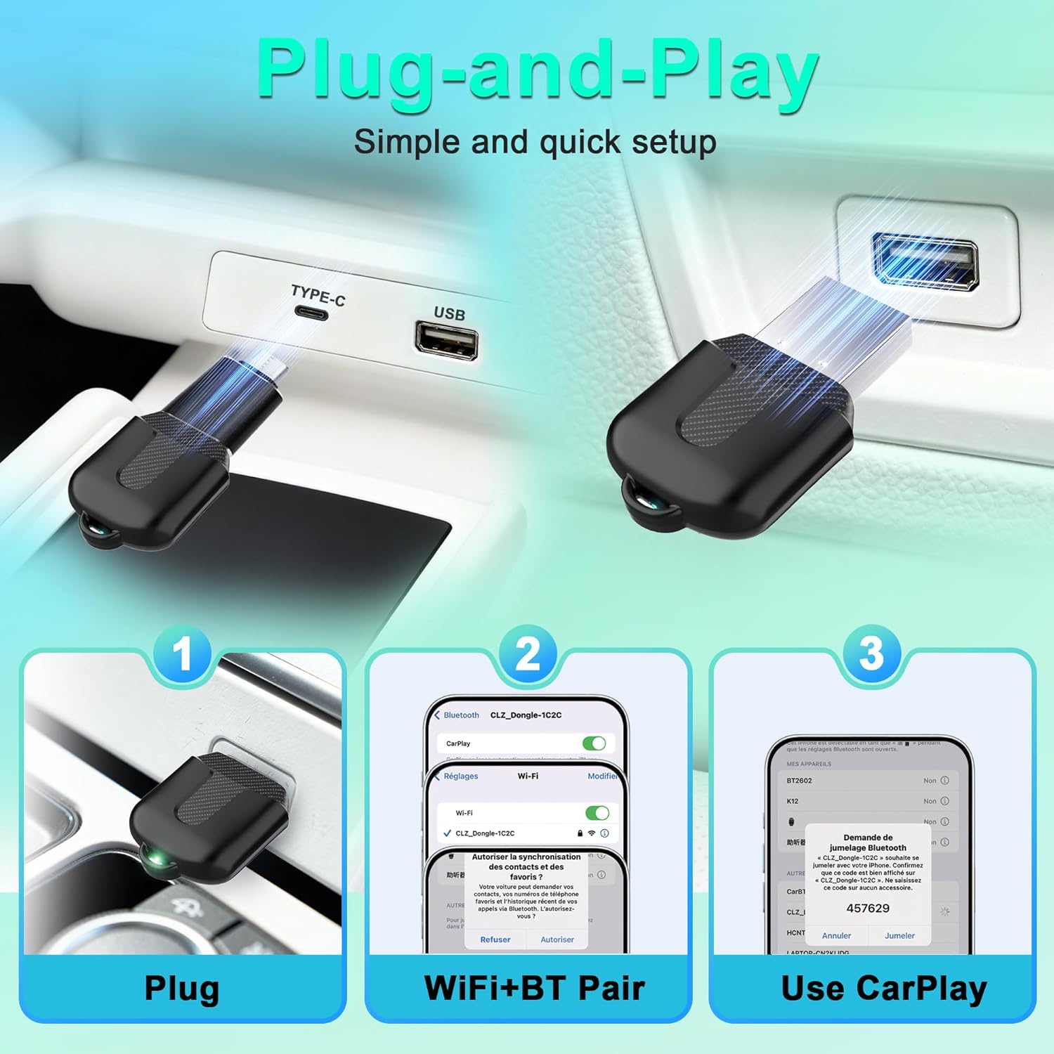 Wootootoo Adattatore CarPlay Wireless Upgrade 2025 - immagine 6