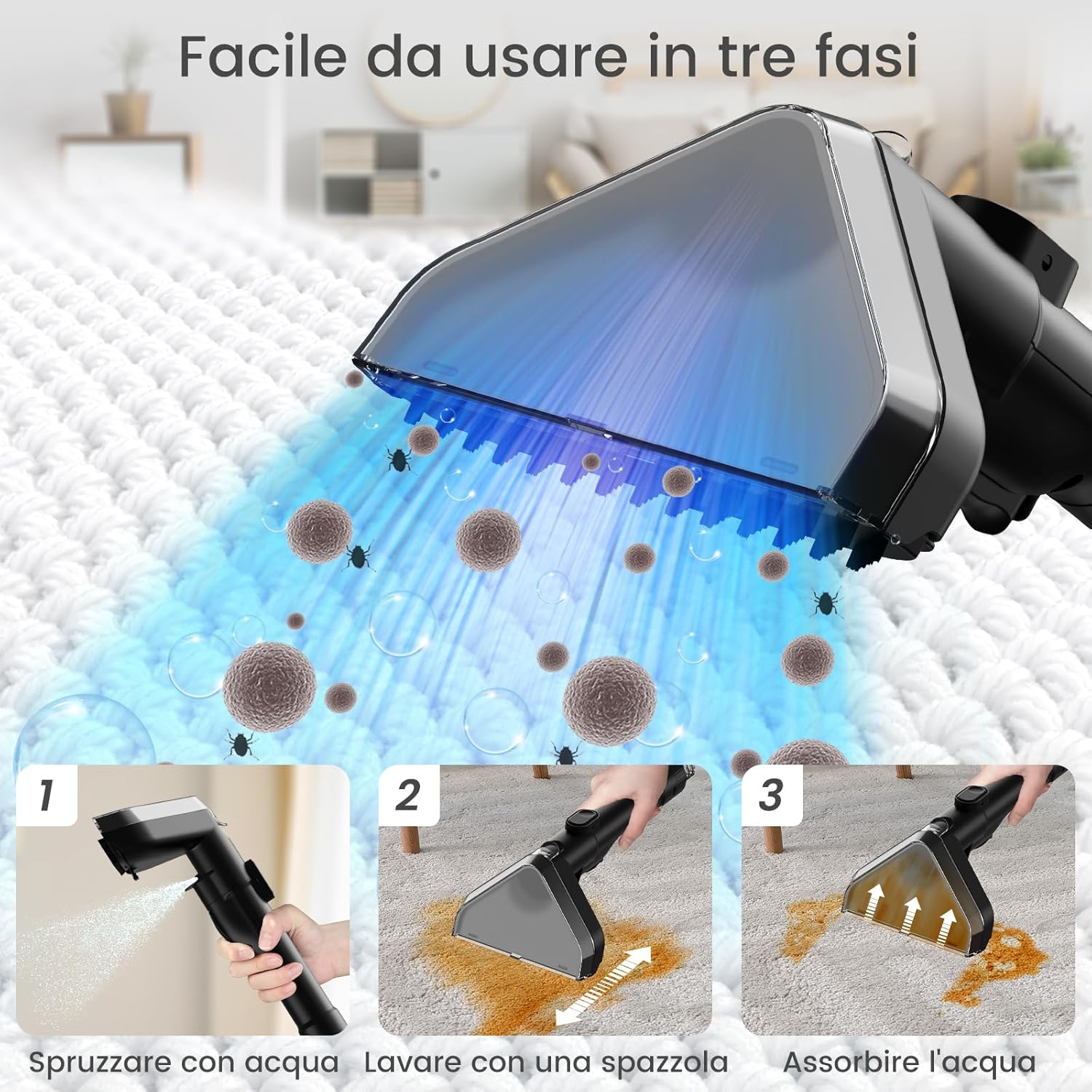 Lavatappeti e Divani Lava e Asciuga 600W 17KPa - immagine 2