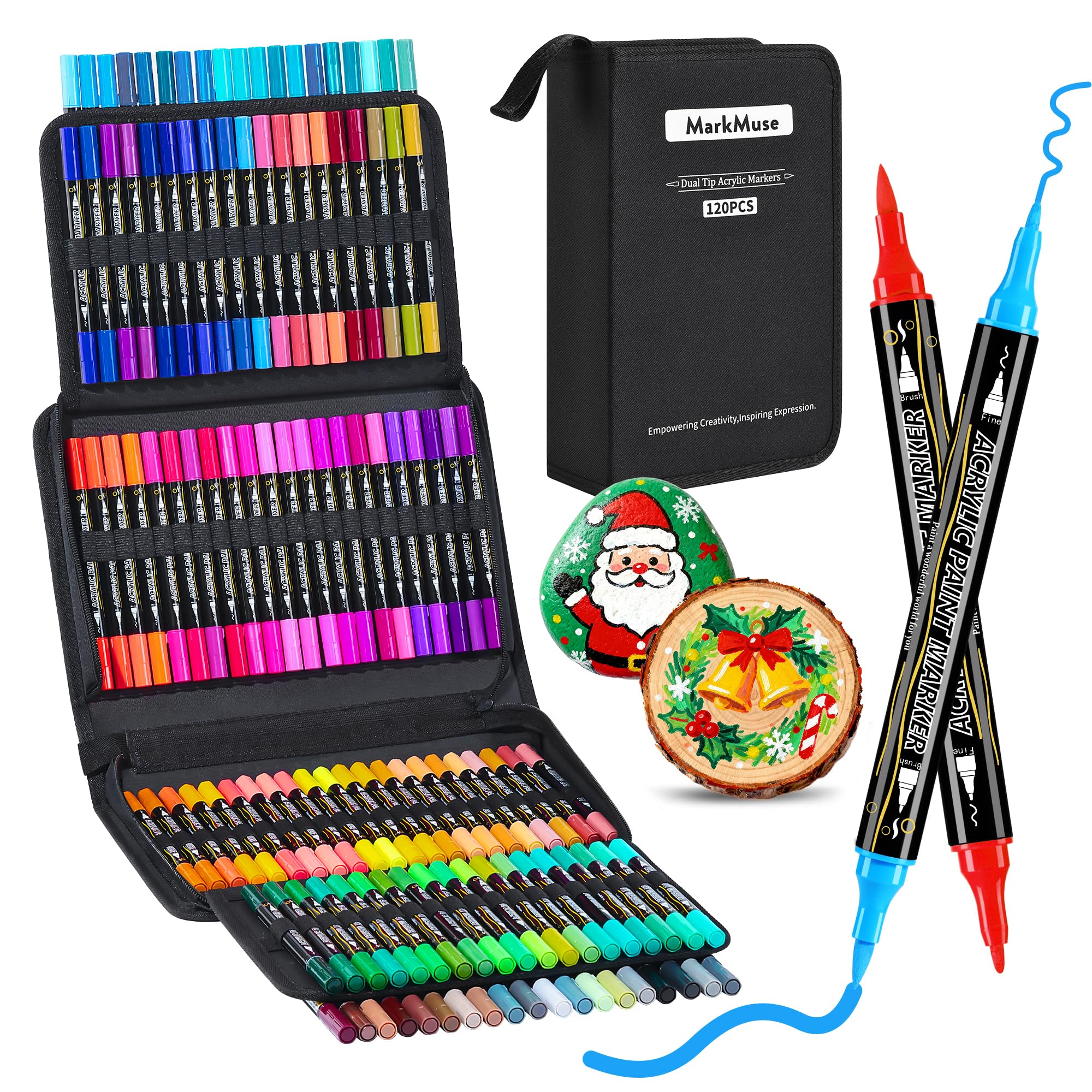 120 Colori Pennarelli Acrilici Doppia Punta