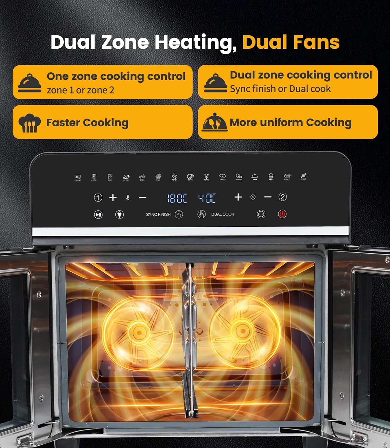 Emphsism Mini Forno ad Aria 23 Litri, 1800W - immagine 2