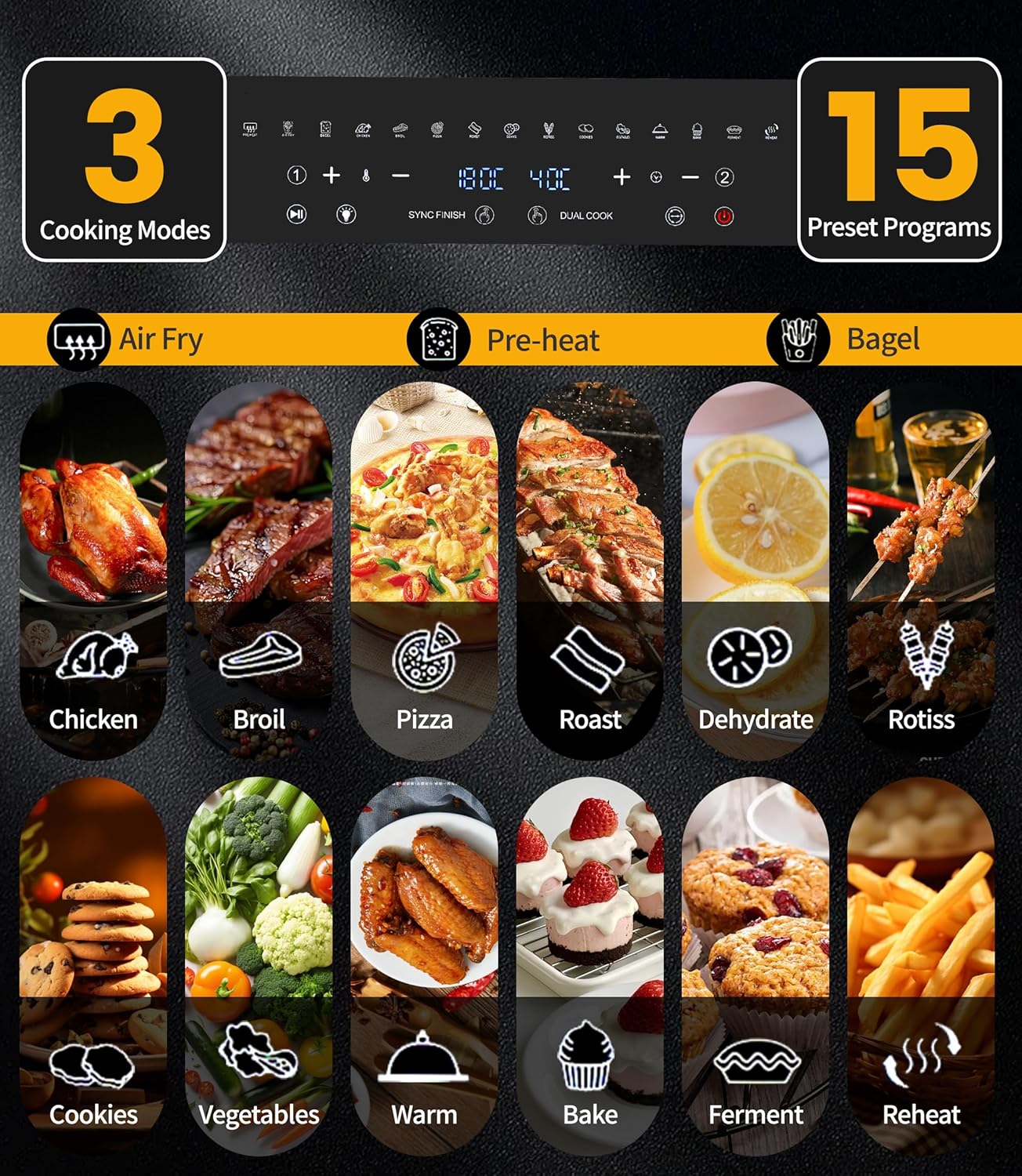 Emphsism Mini Forno ad Aria 23 Litri, 1800W - immagine 4