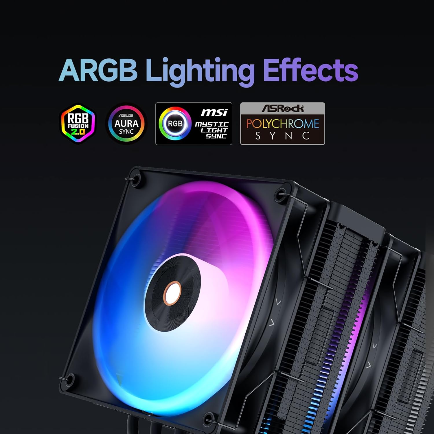 Delta A62 ARGB CPU Cooler con 6 Heat Pipes - immagine 3